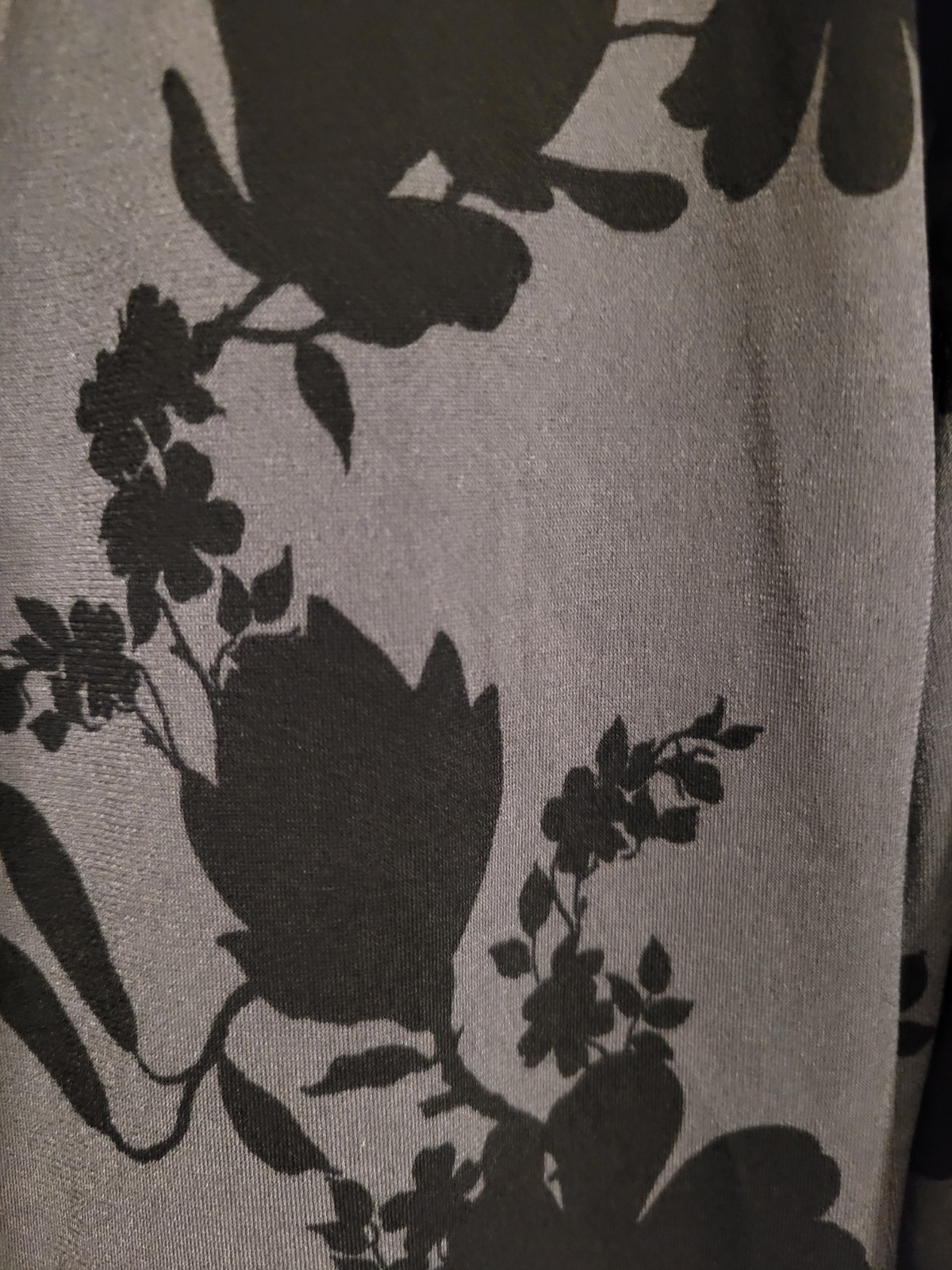 Vintage Liz Claiborne Gray And Black Floral Blouse