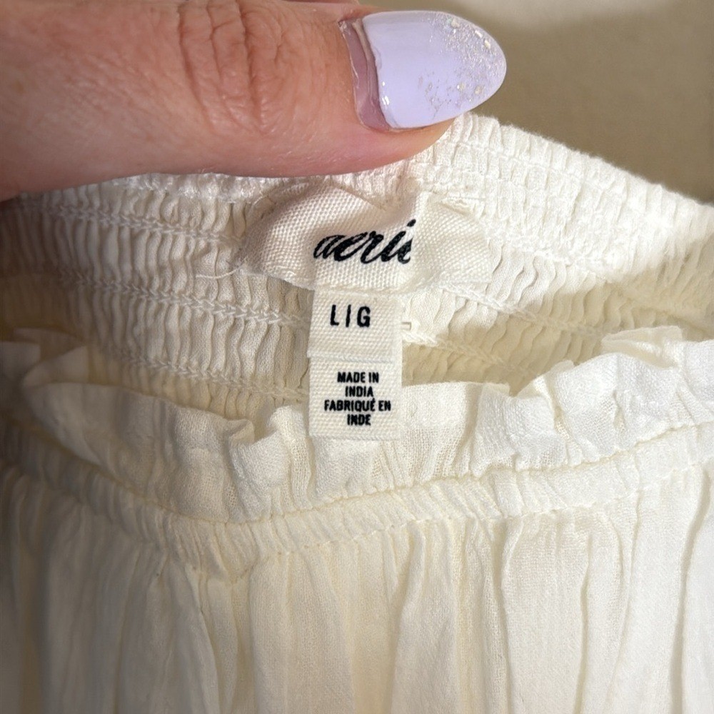 NWT Aerie Corset White Cotton Mini Dress Size Large Bridal Bachelorette
