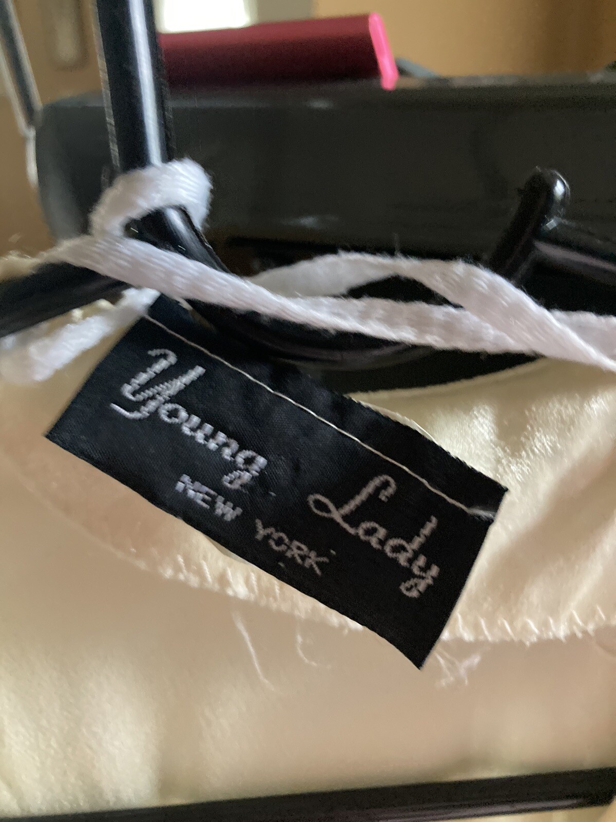 Vintage 90s  White Cream Silk-like Dress.size 3 buttons down the front 