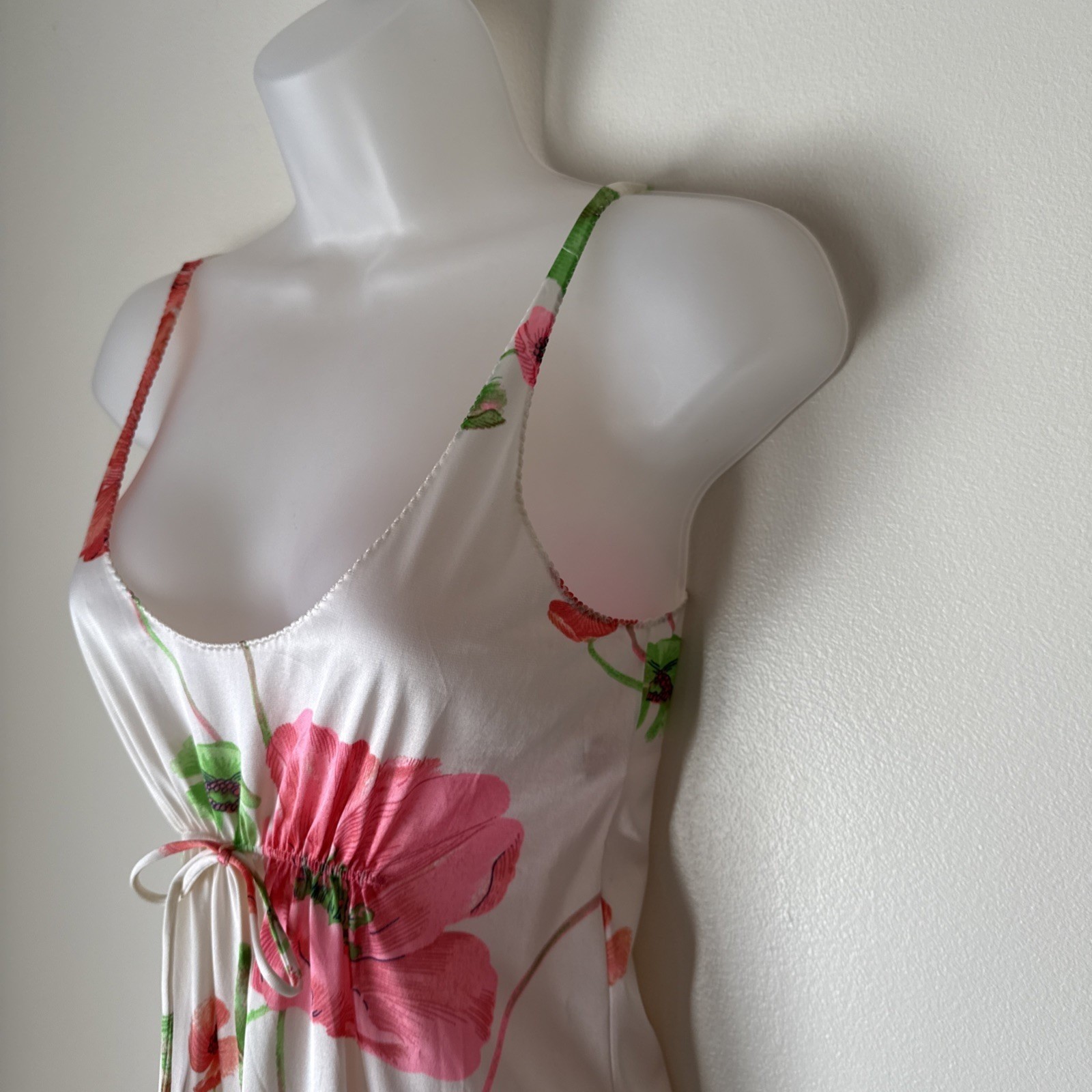 Vintage Lorraine Floral Slip Dress Babydoll Nightie Sexy Retro Silky Size S Y2K