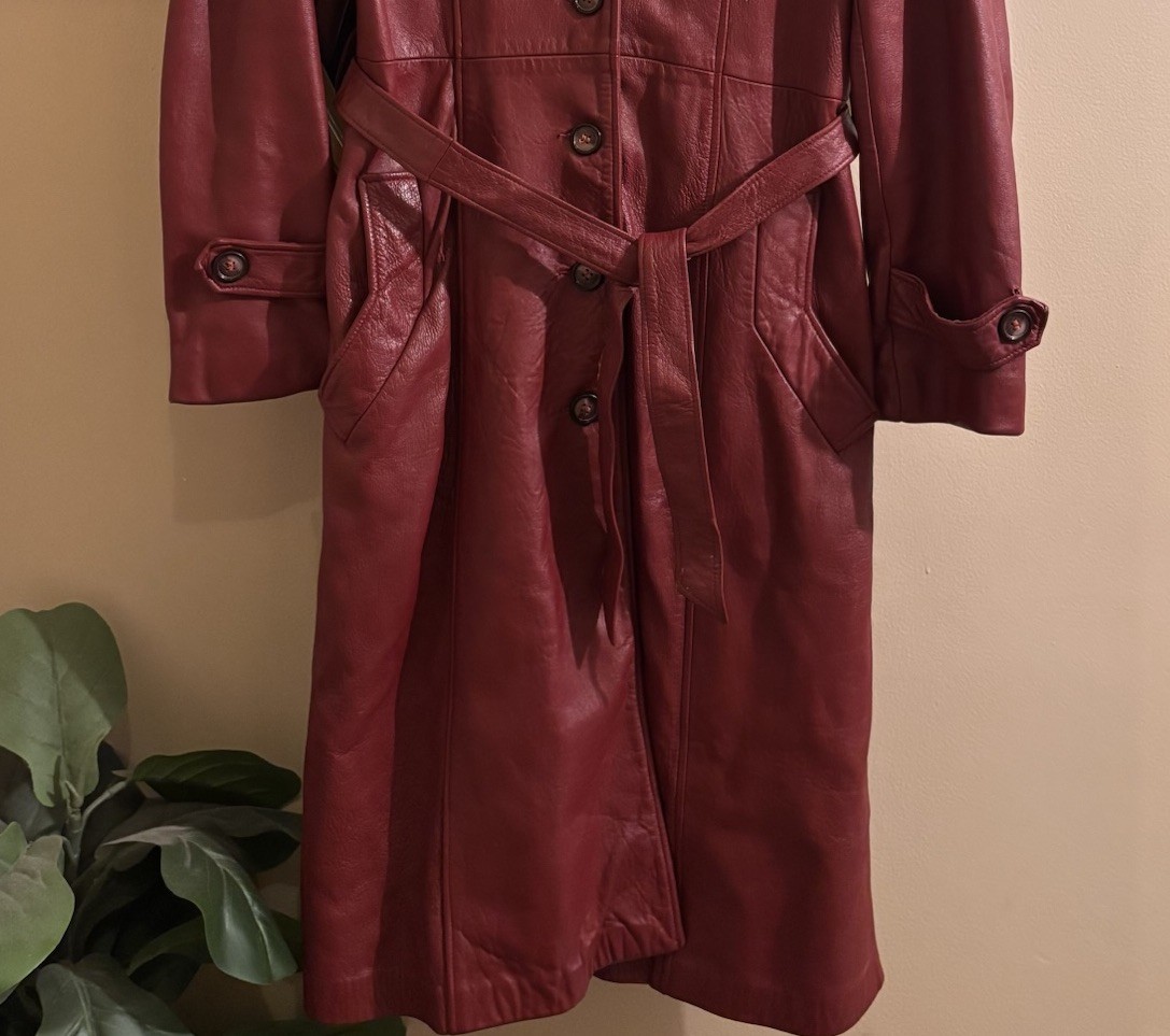 Vtg Leathers by New England Sports Wear Co Leather Trench Coat Women’s Medium