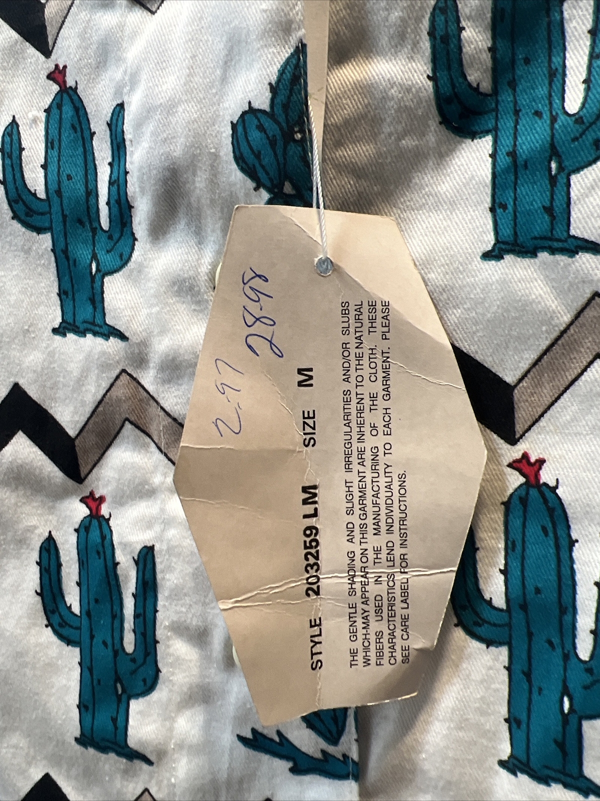 NWT Vintage Southwest Canyon Womens Rodeo Queen Western Shirt Cactus Size M
