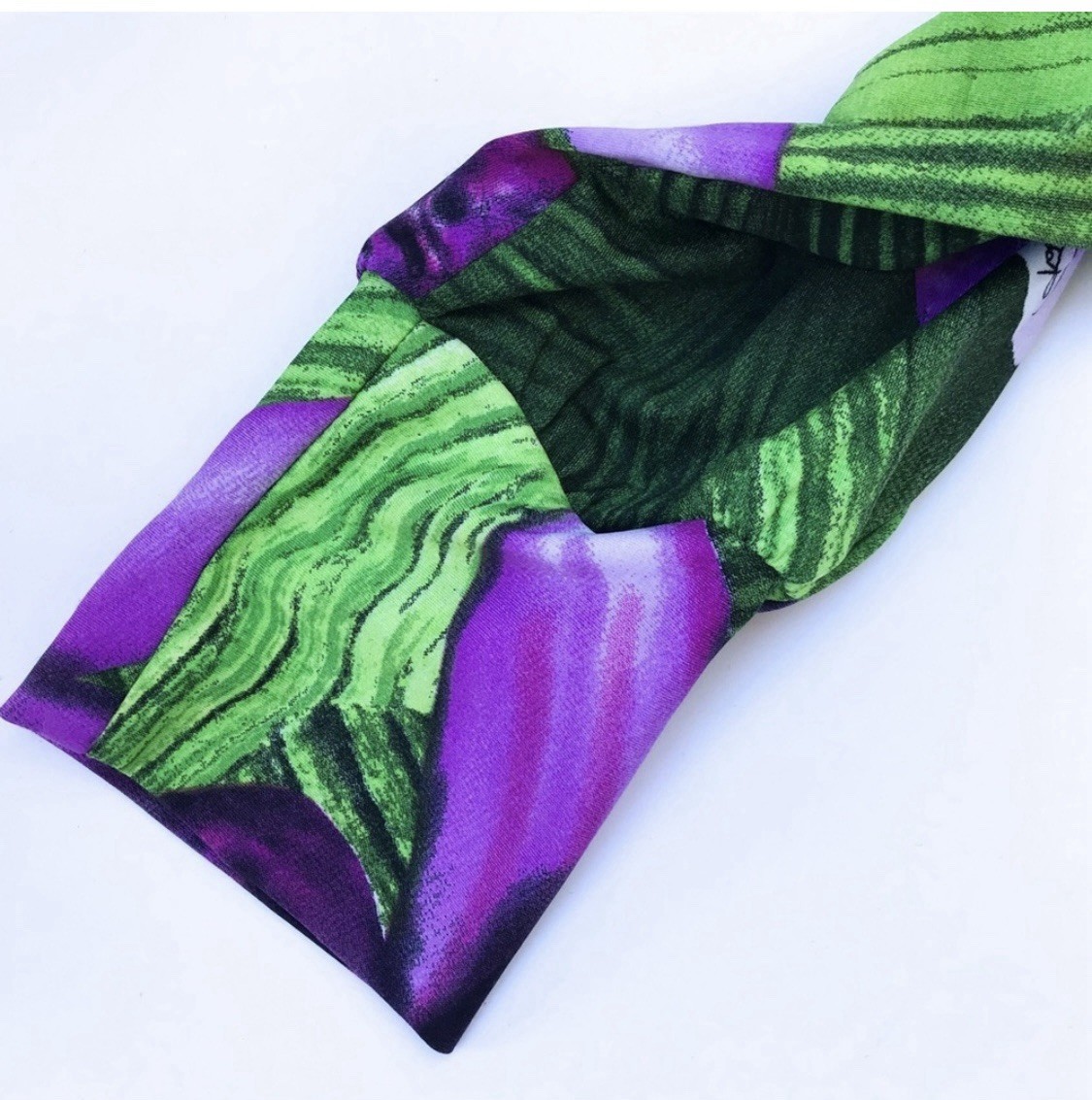 Vintage Runway & Magazine Roberto Cavalli Purple & Green Floral Dress M – XL