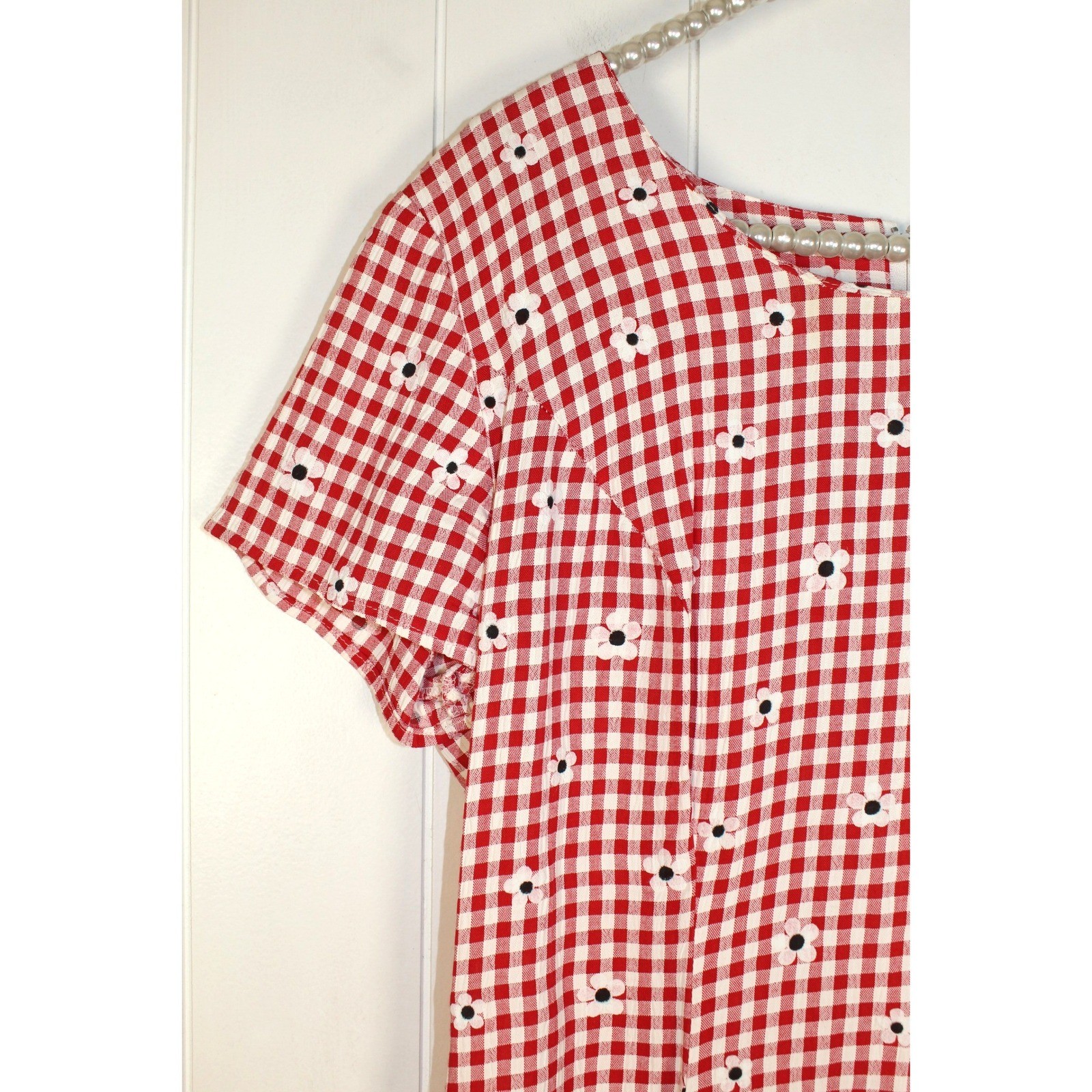 VTG BE Smart 80’s Reg Gingham Short Sleeve Tie Waist Mini Dress Rear Zip 11/12