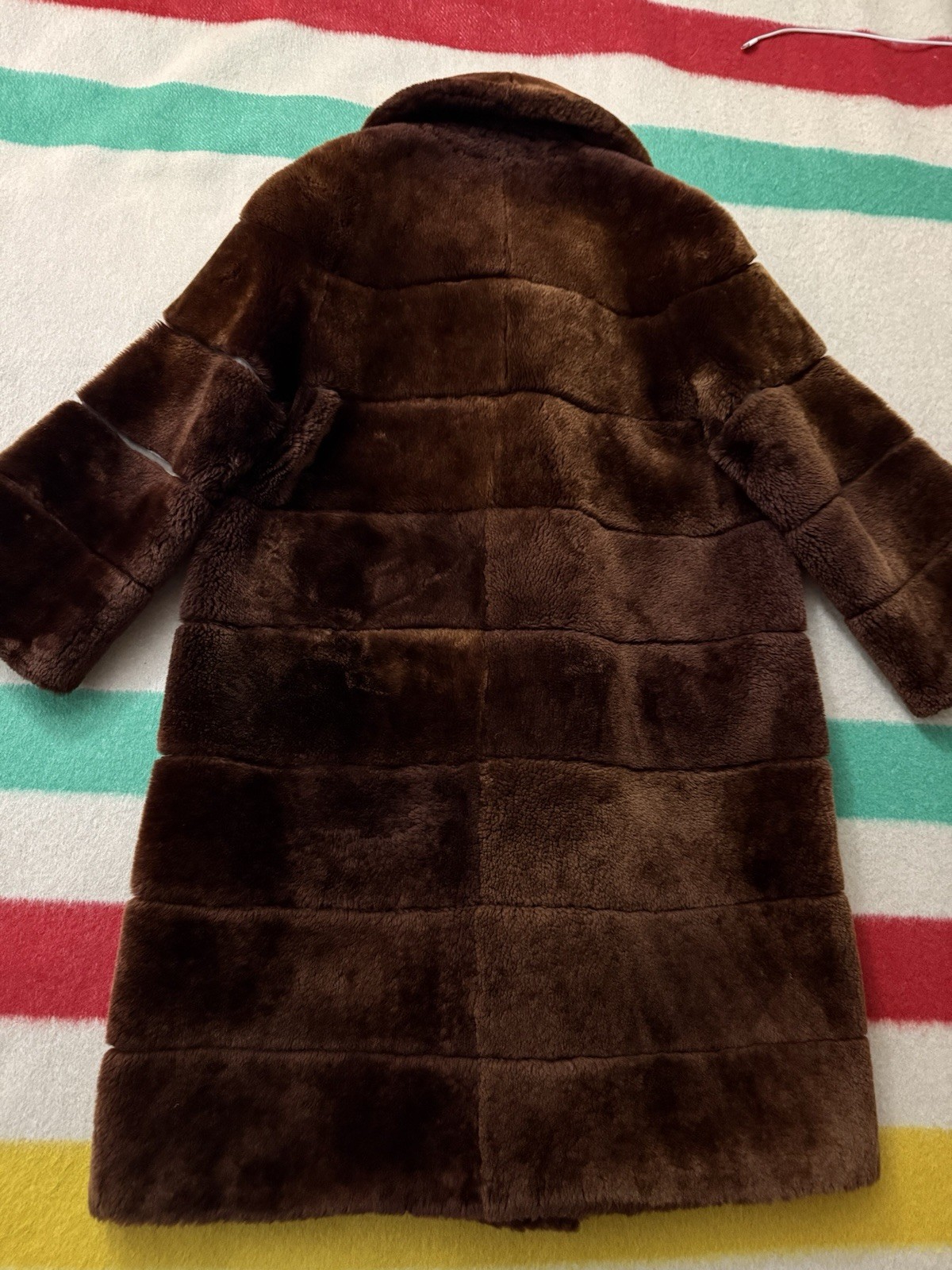 Vintage 30s 40s Mink? Seal? Real Brown Fur Coat 22.5×38 Oversized Medium M