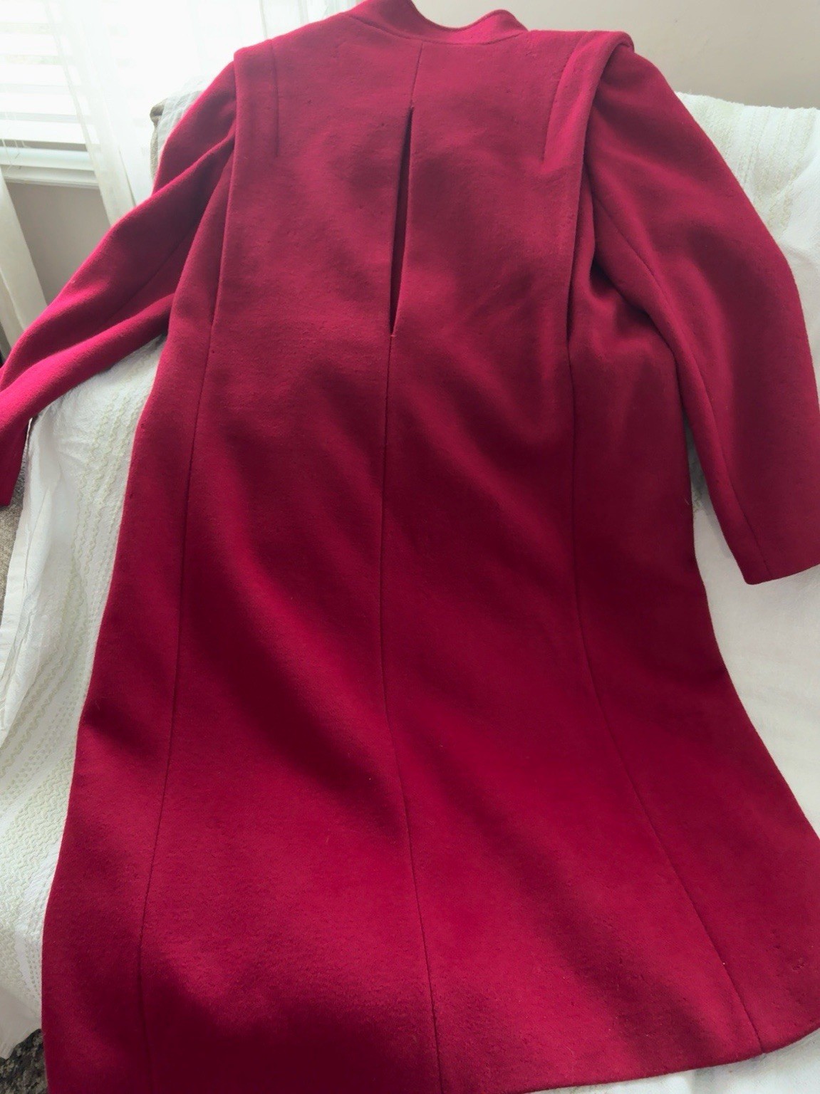 Vintage Forstmann 100% Wool Red Swing Coat ILGWU Union A-Line Womens 19 P2P