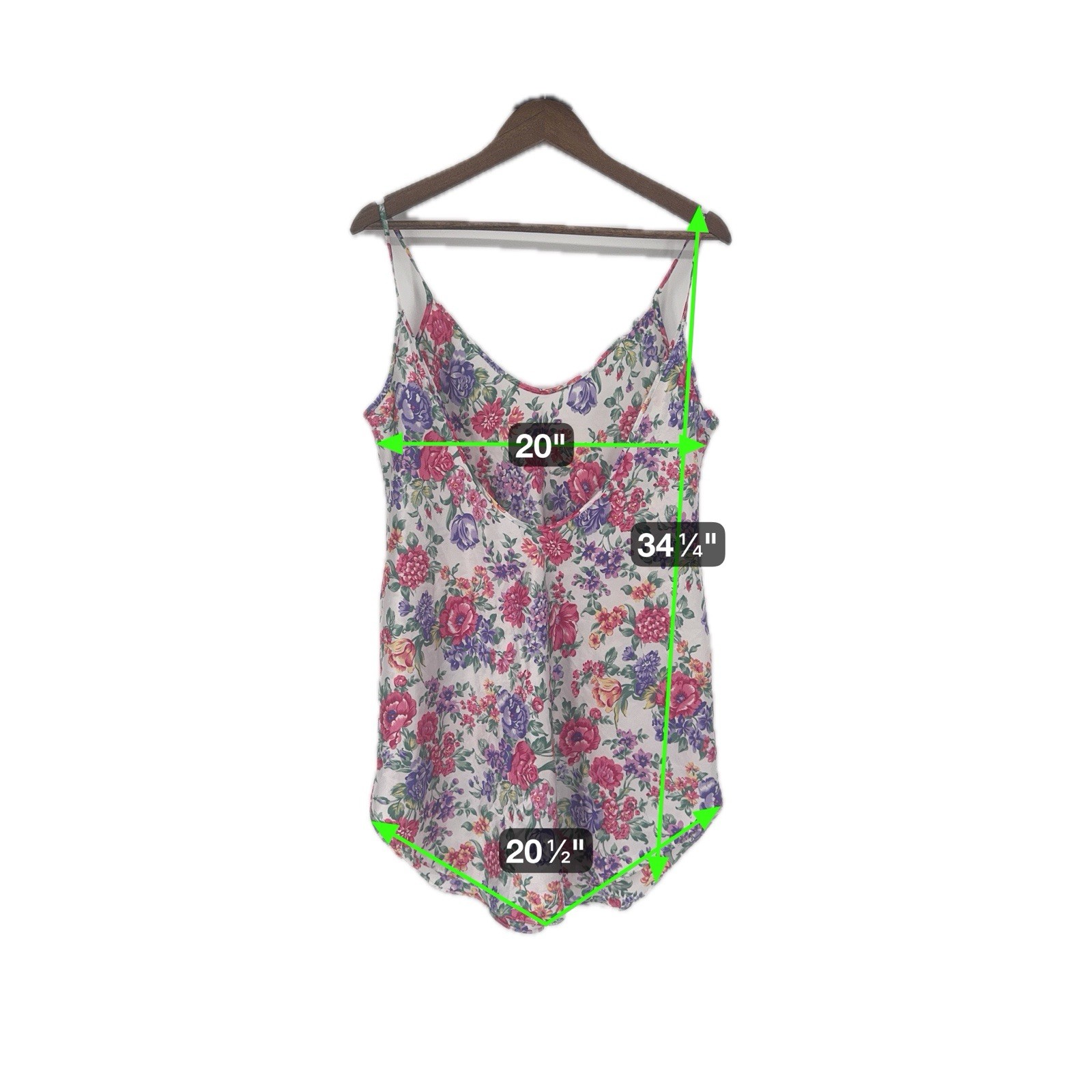 Intimates Floral Sleeveless Garden Party Babydoll slip Dress Coquette VTG L