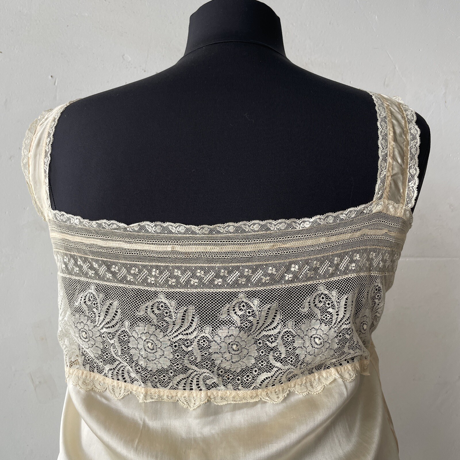 Antique VOLUP 1920s – 1930s Silk Step In Button Up Crotch Teddy Dress Slip XXL