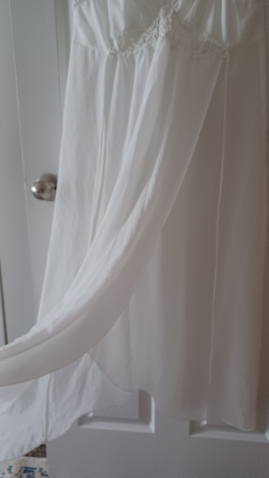 Blossom Intimates White Chiffon Nightgown Large Empire Waist Bridal Semi-Sheer
