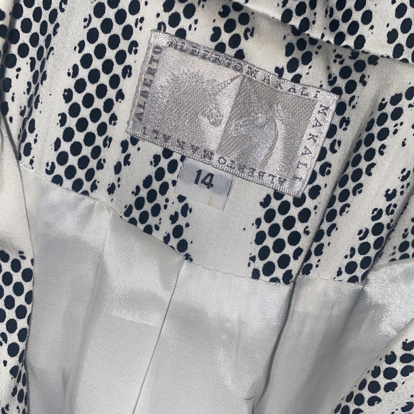 Vintage Alberto Makali Blazer Jacket Black White Snake Print Grommets Women 14