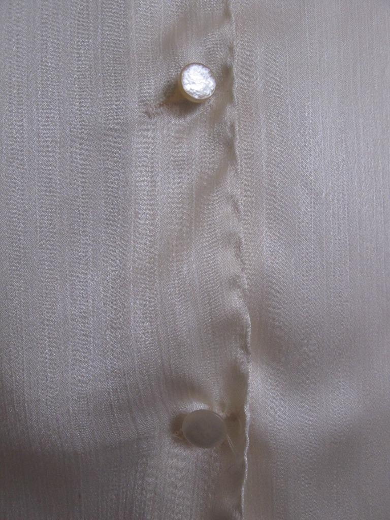 Vintage 80s 90s San Andre Ivory Romantic Blouse 6 S Lace Silky Liquid Satin