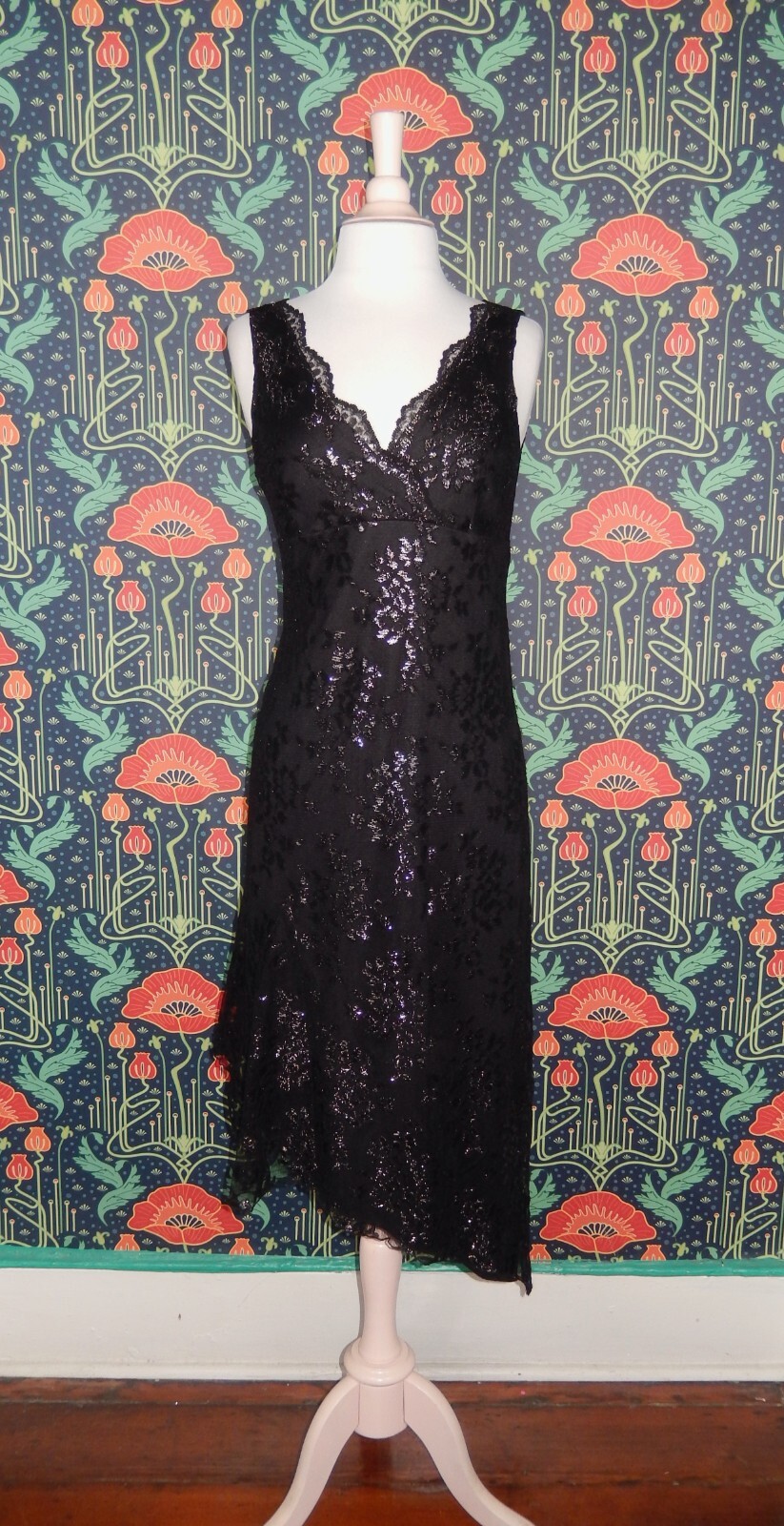Vintage 90’s Y2K Dress Black Lace Whimsigoth Grunge Asymmetrical Cocktail