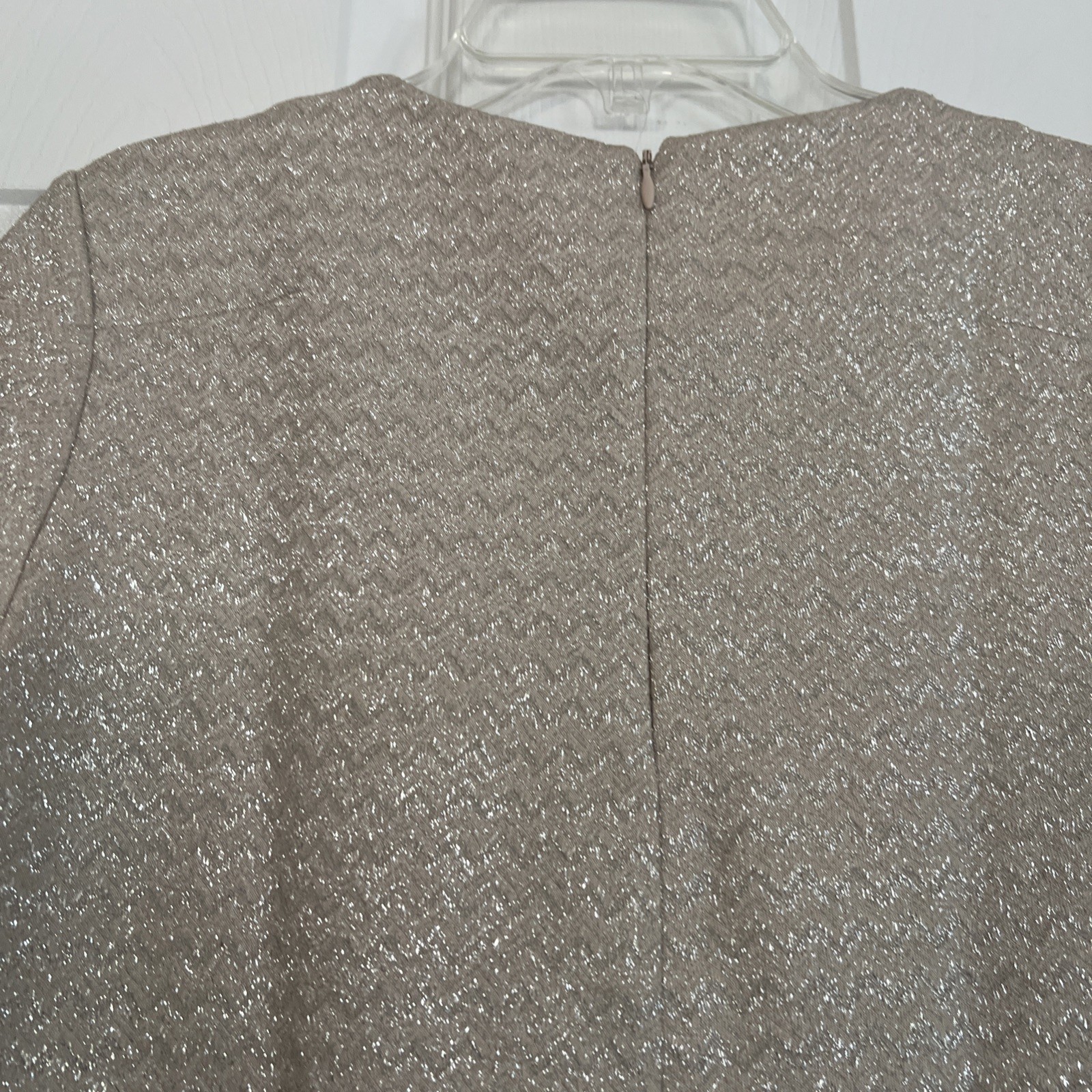 Vintage Mango Silver And Cream Metallic Top Short Sleeve Crew Neck XS/Small