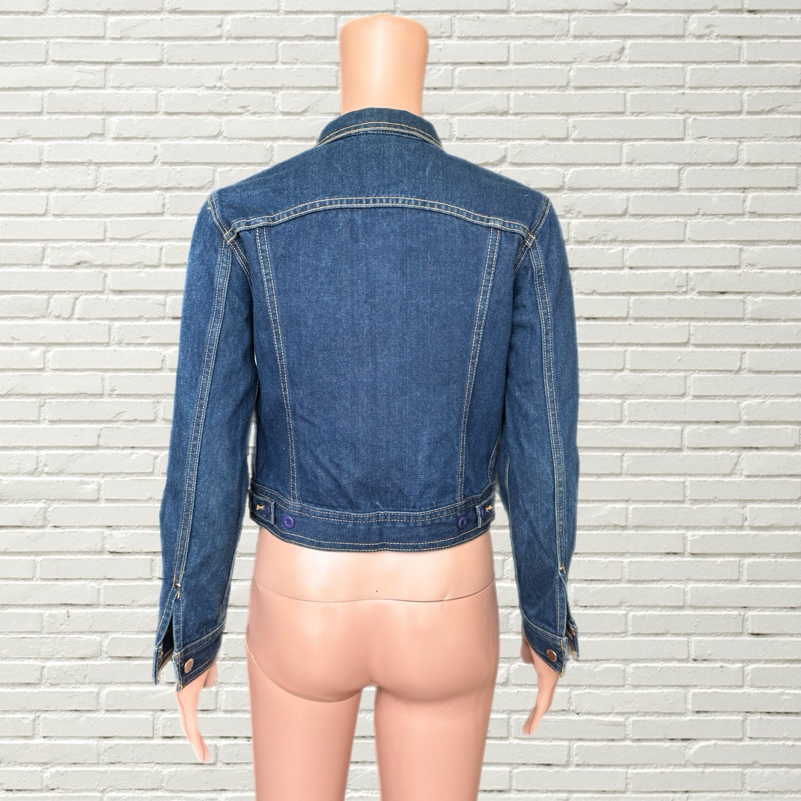 Vintage 70s Brittania Denim Jacket – Dark Indigo Fitted Cropped Jean Jacket Xs/s