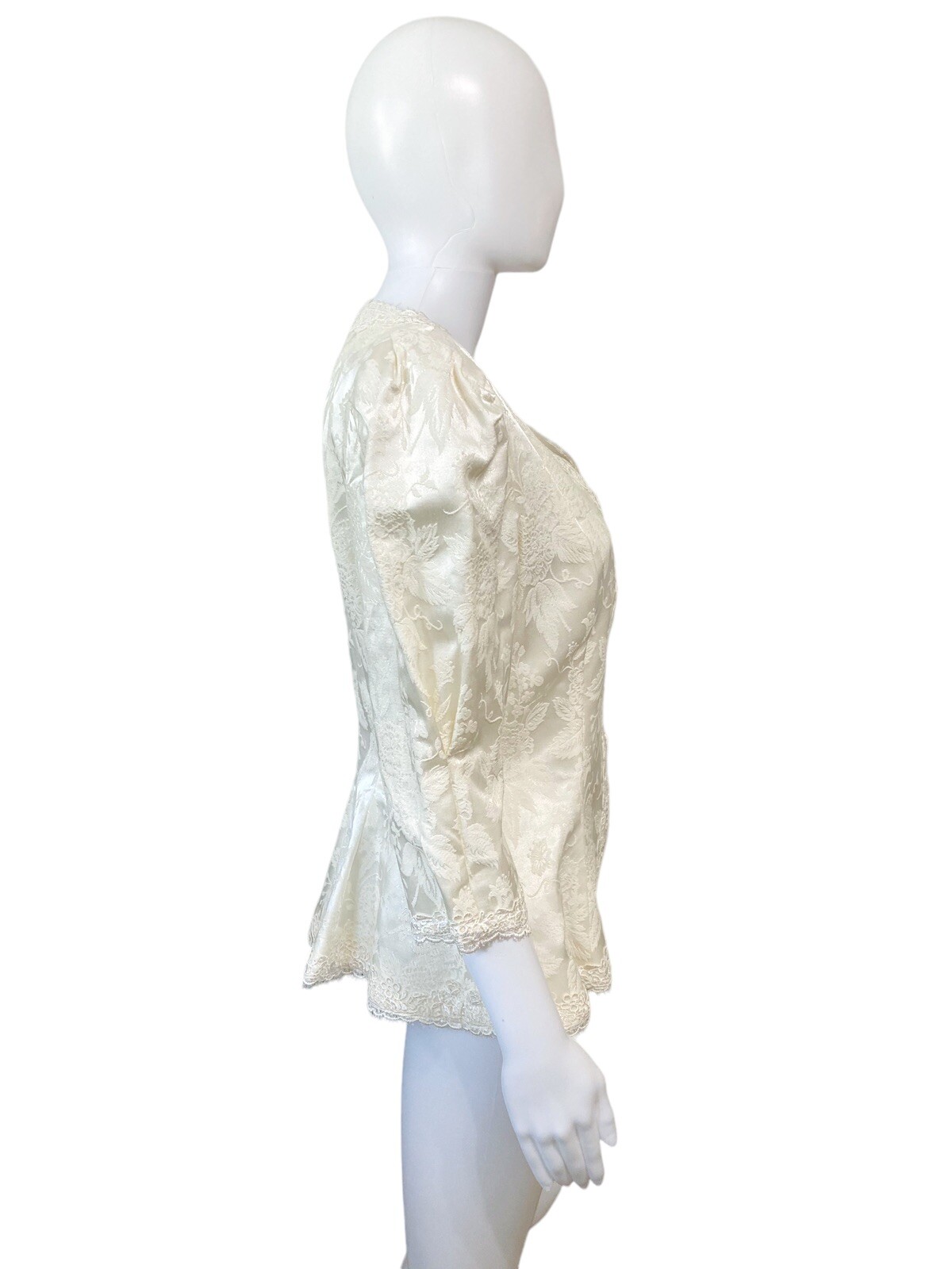 Vintage Cachet By Bari Protas 80s Victorian Tapestry Puff Sleeve Bridal Jacket