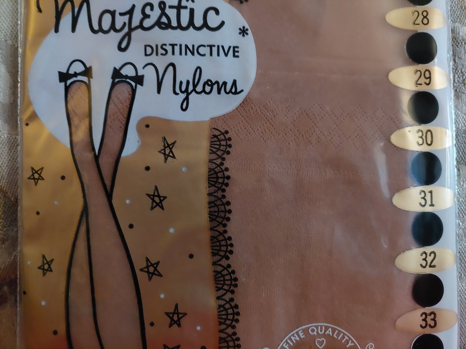 Vintage Pantyhose😂 Rare Majestic Stockings Color Suntan Size 11 BOTW1