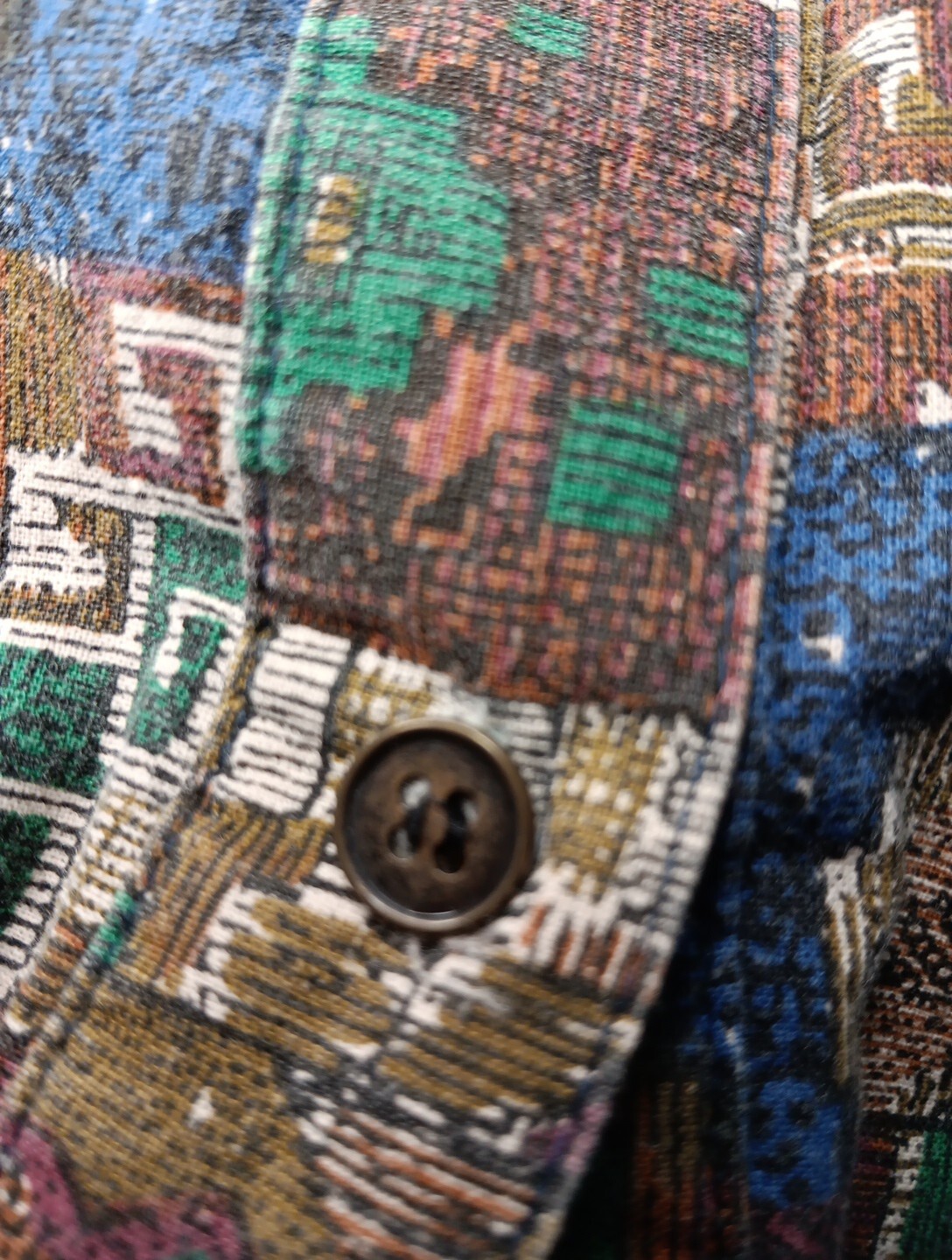 Vtg ROPER Women 12 Aztec Southwestern Wear Long Sleeve Shirt Rodeo Denim Collar