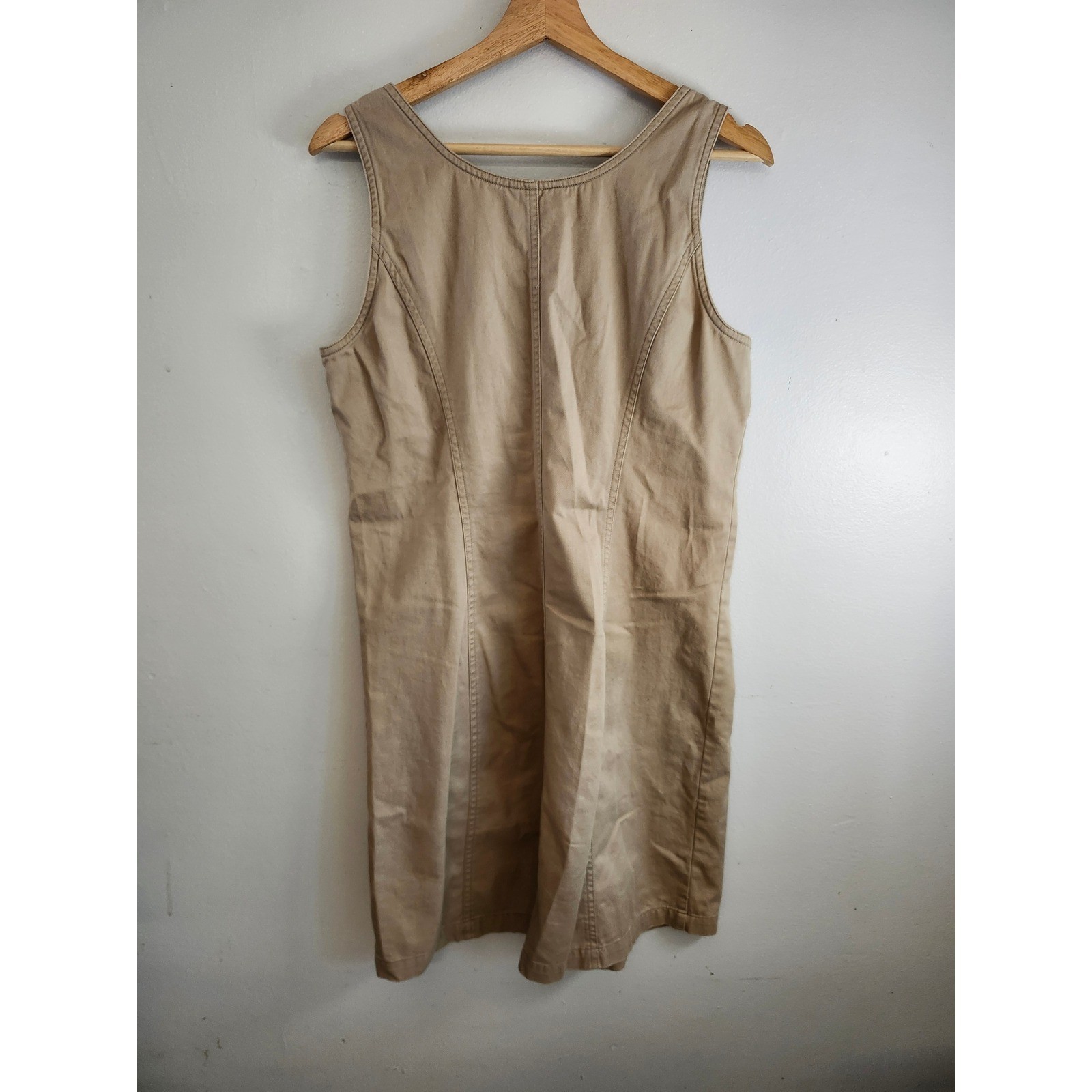 Vintage NY Jeans New York & Company Khaki Cotton Button Front Utility Dress
