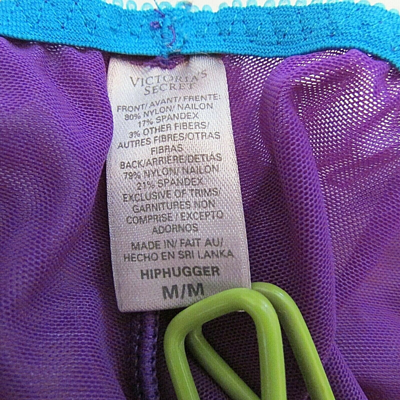 Victoria’s Secret Purple Mesh back Chantilly Lace Front Hiphugger Bikini Panty M