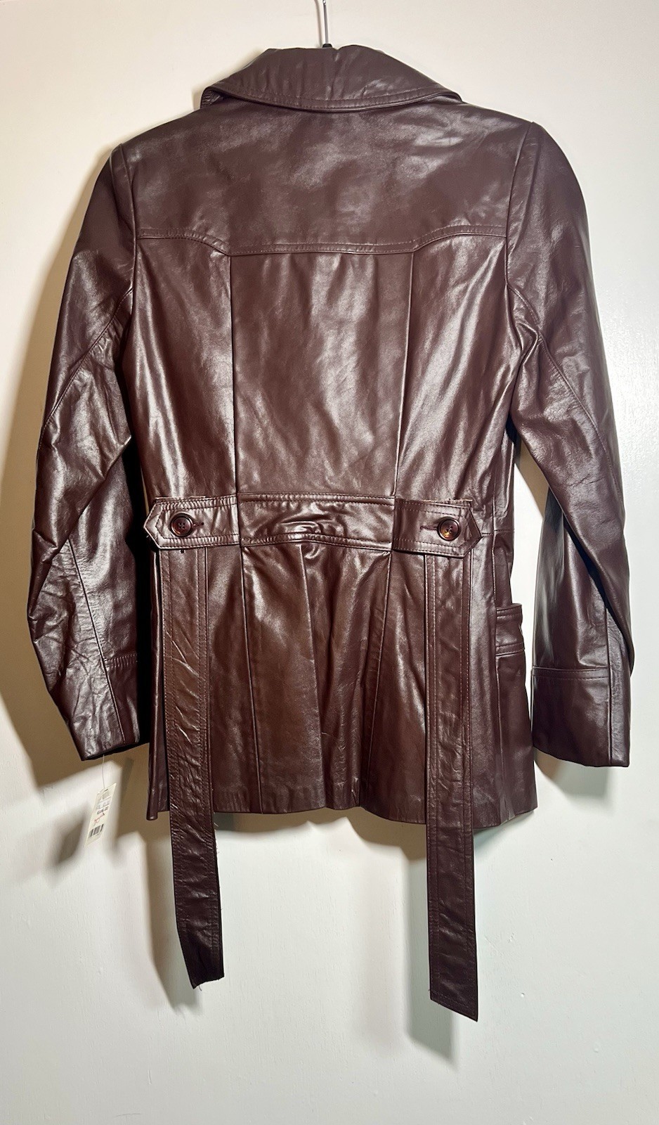 Vintage Northside Fashions Genuine Leather Jacket USA Deadstock NWT Burgundy 5/6