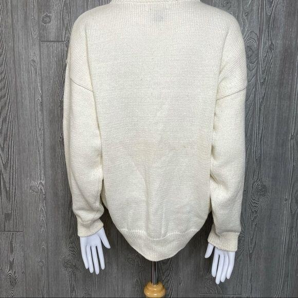 Vintage knit Hana lee sweater “ feather “ moira rose retro 80s shirt med