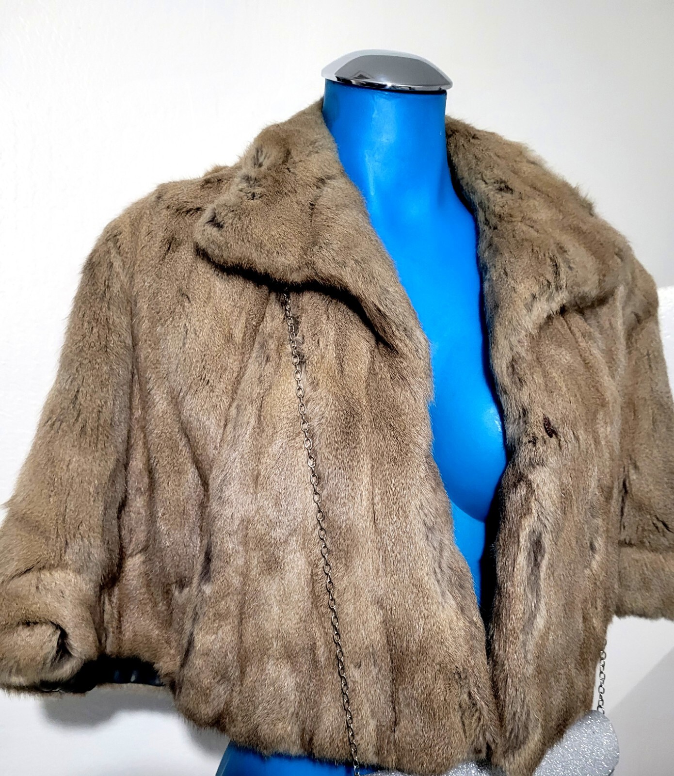 Beautifull Vintage Mink Genuine Cape Capelet Stole Brown Size M Bullock’s Furfs