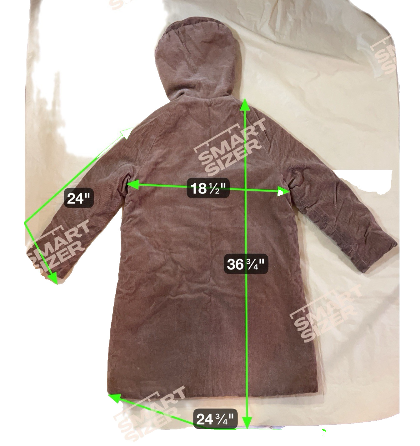 Vintage Brown Corduroy Hooded Coat See Measurements No Tag Maybe Handmade Prop