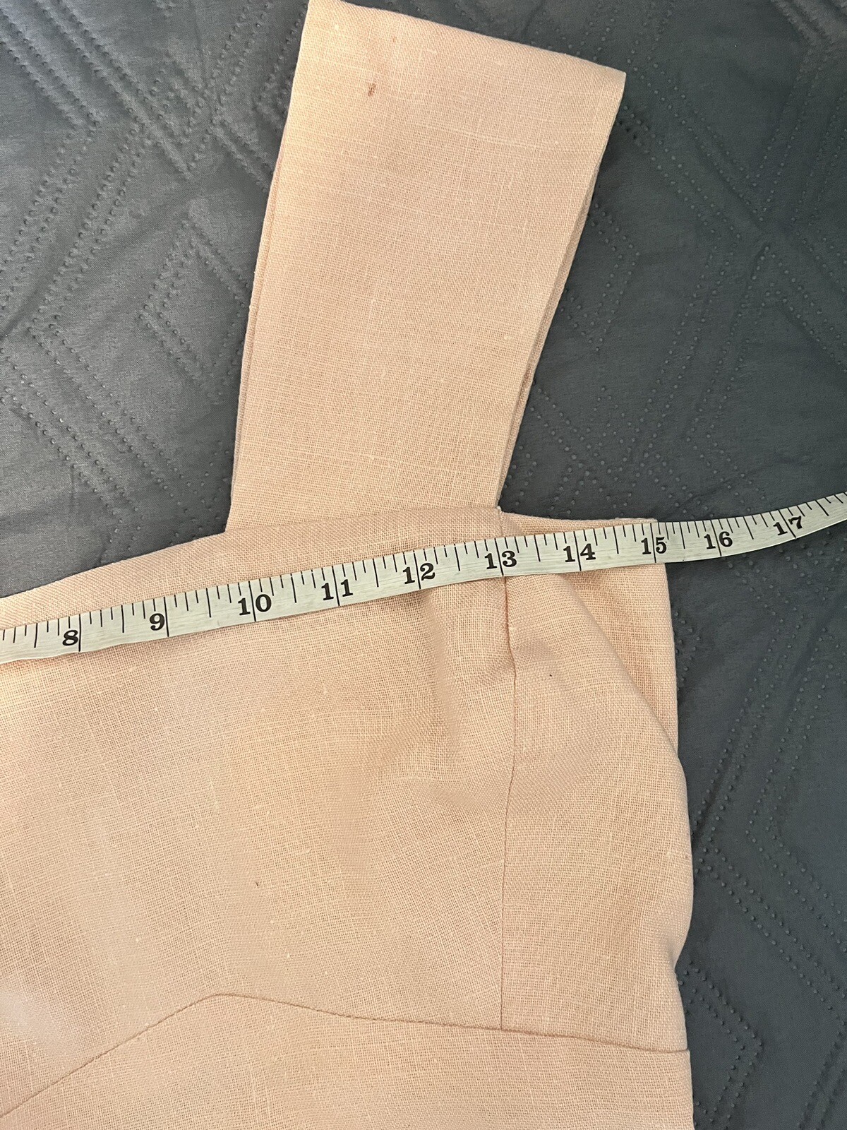 Vintage Handmade 1960s Open Back Salmon, Woven Cotton Canvas, Dress sz Small