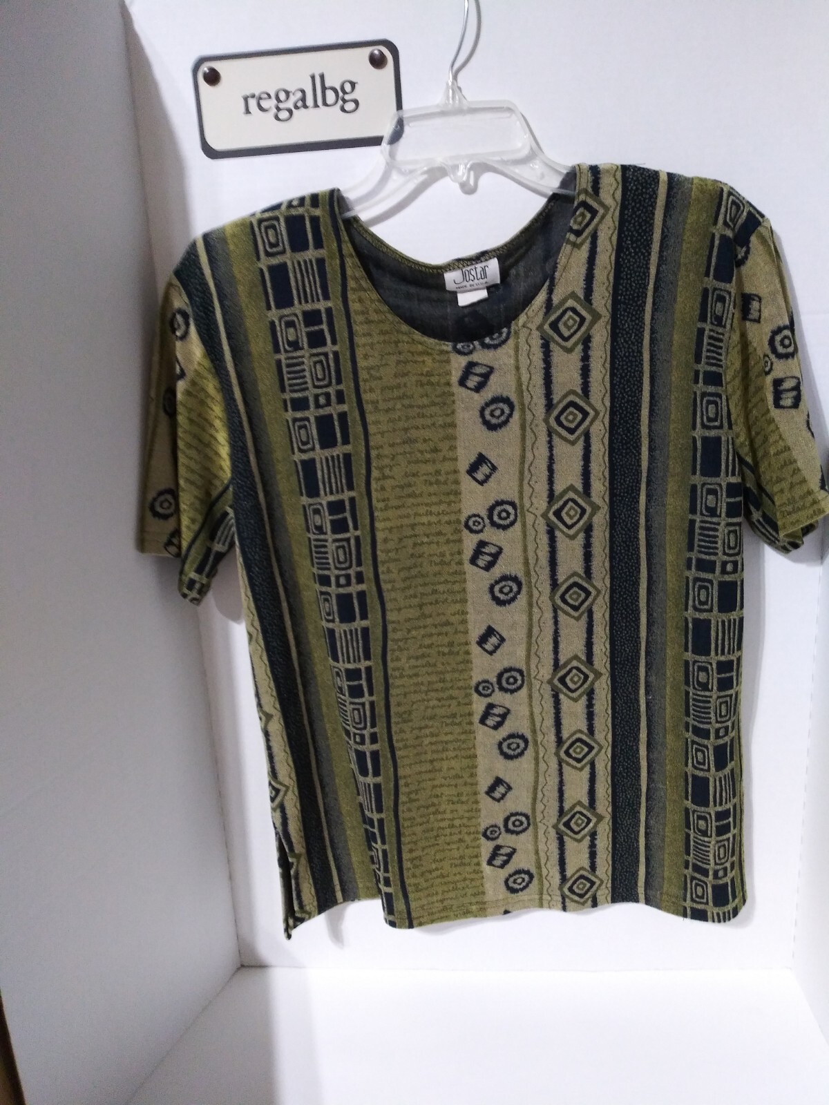 Vintage Jostar Womens Black/Sage Blouse and Skirt No Size see measurement below