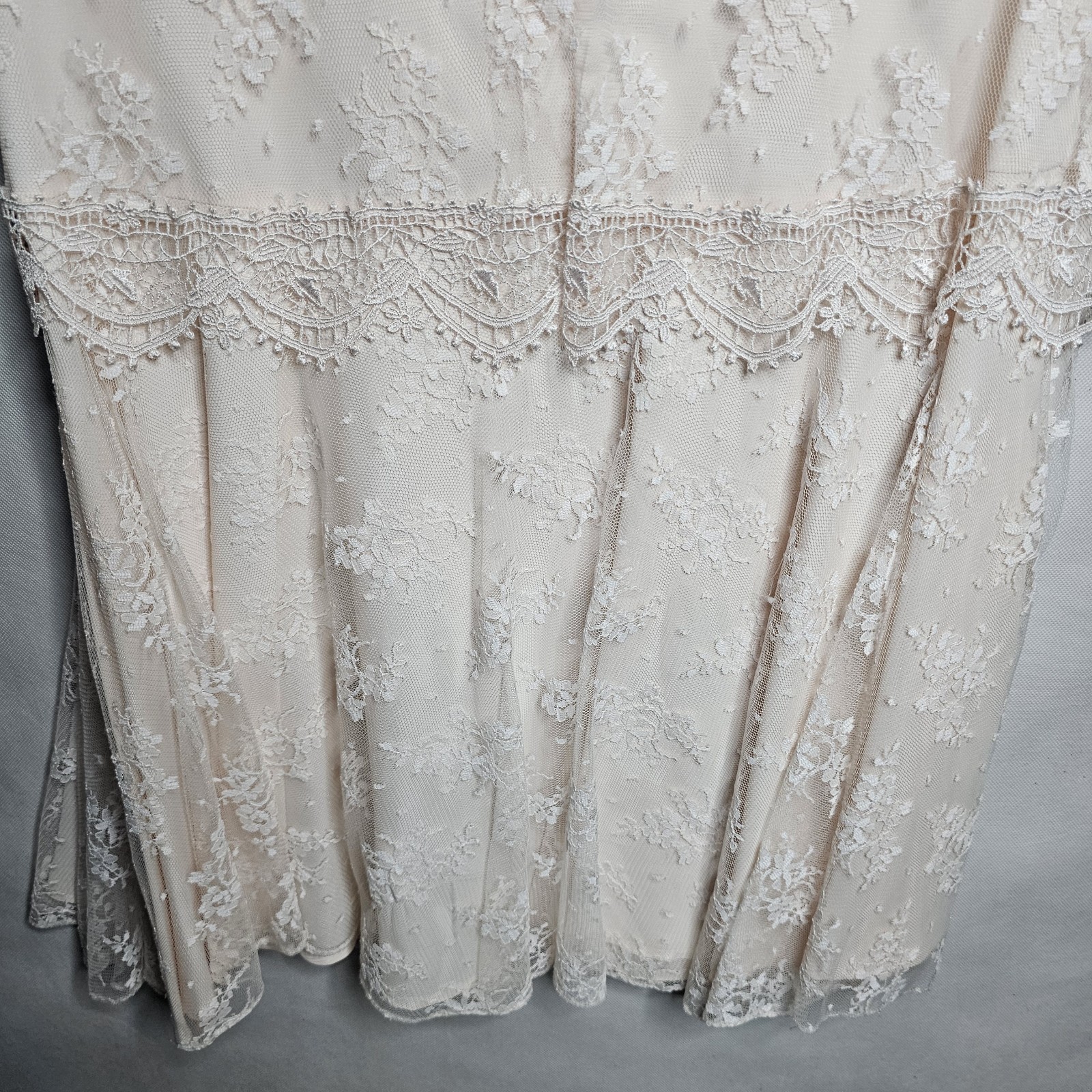 Vtg Women Size 10 Barbara Chodos For Michael Marcella Ltd. Baby Pink Lace Dress