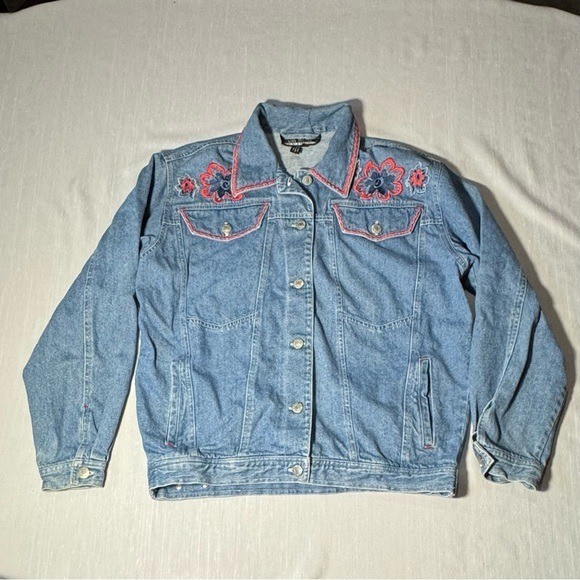 Vintage Floral Denim Jacket SK Wear Medium