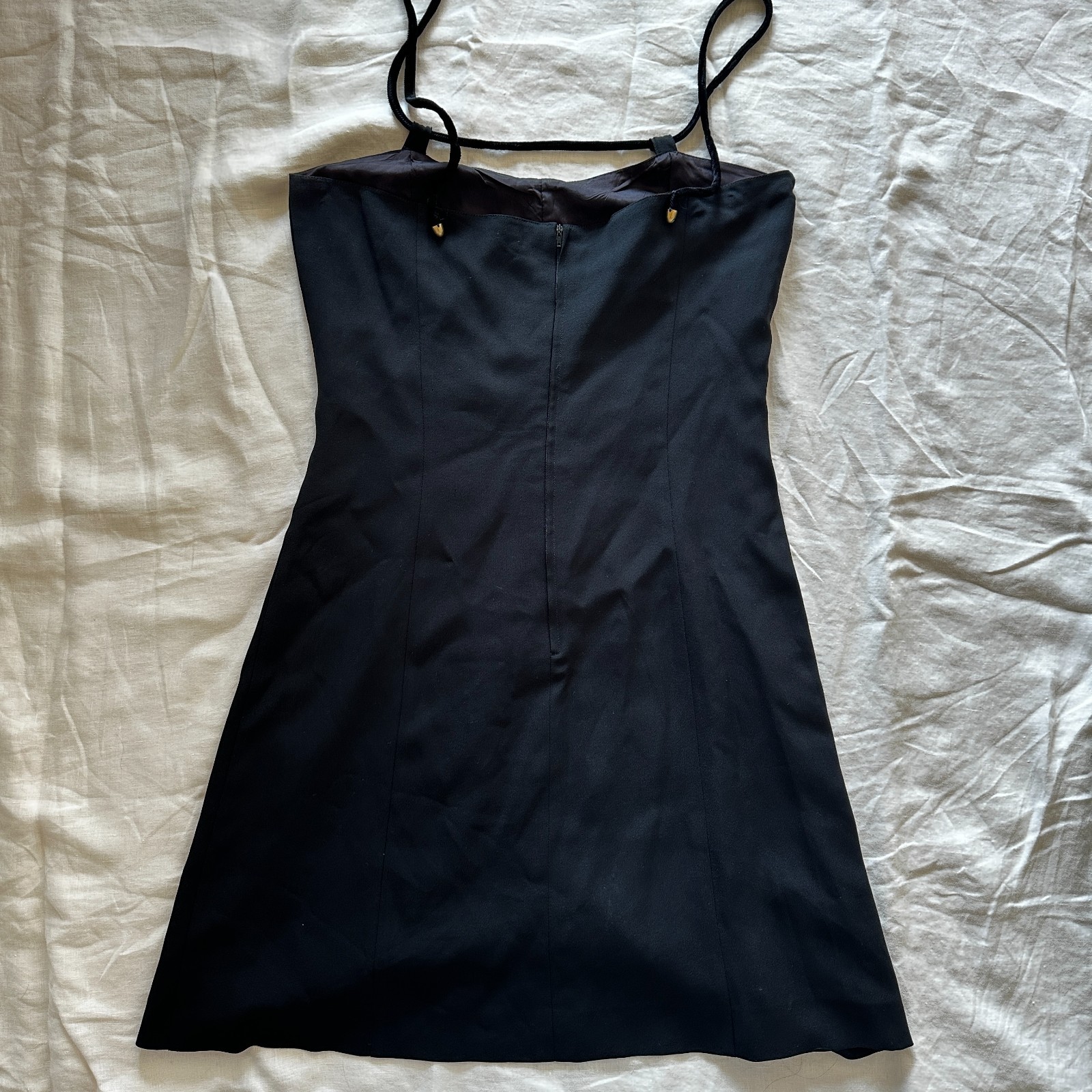 Vintage State of Claude Montana Unique Black Dress 1990s LBD 90s Size 44 / 10