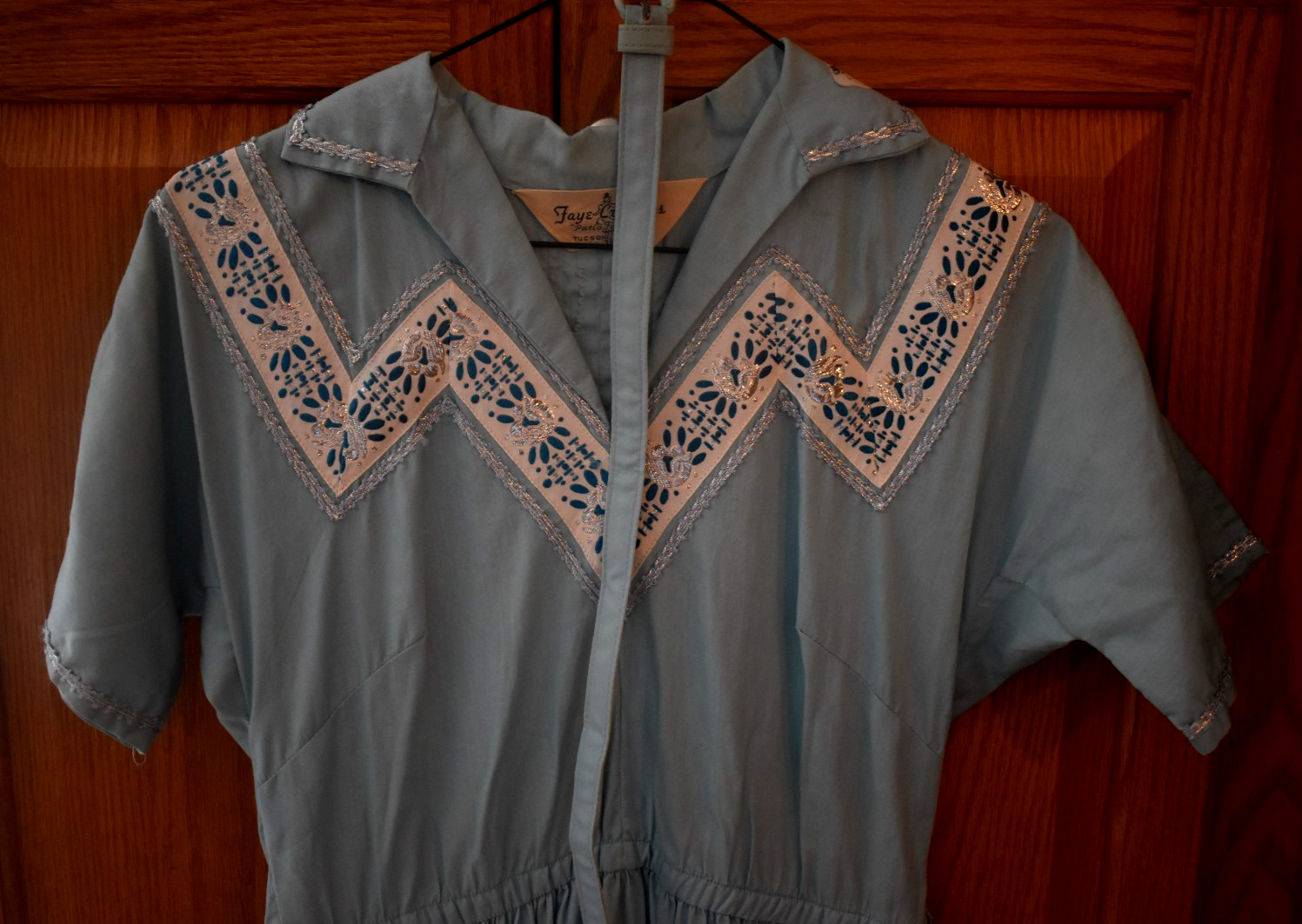 Faye Creations Tucson AZ Blue Square Dance Dress Size Small Western Vintage 50s