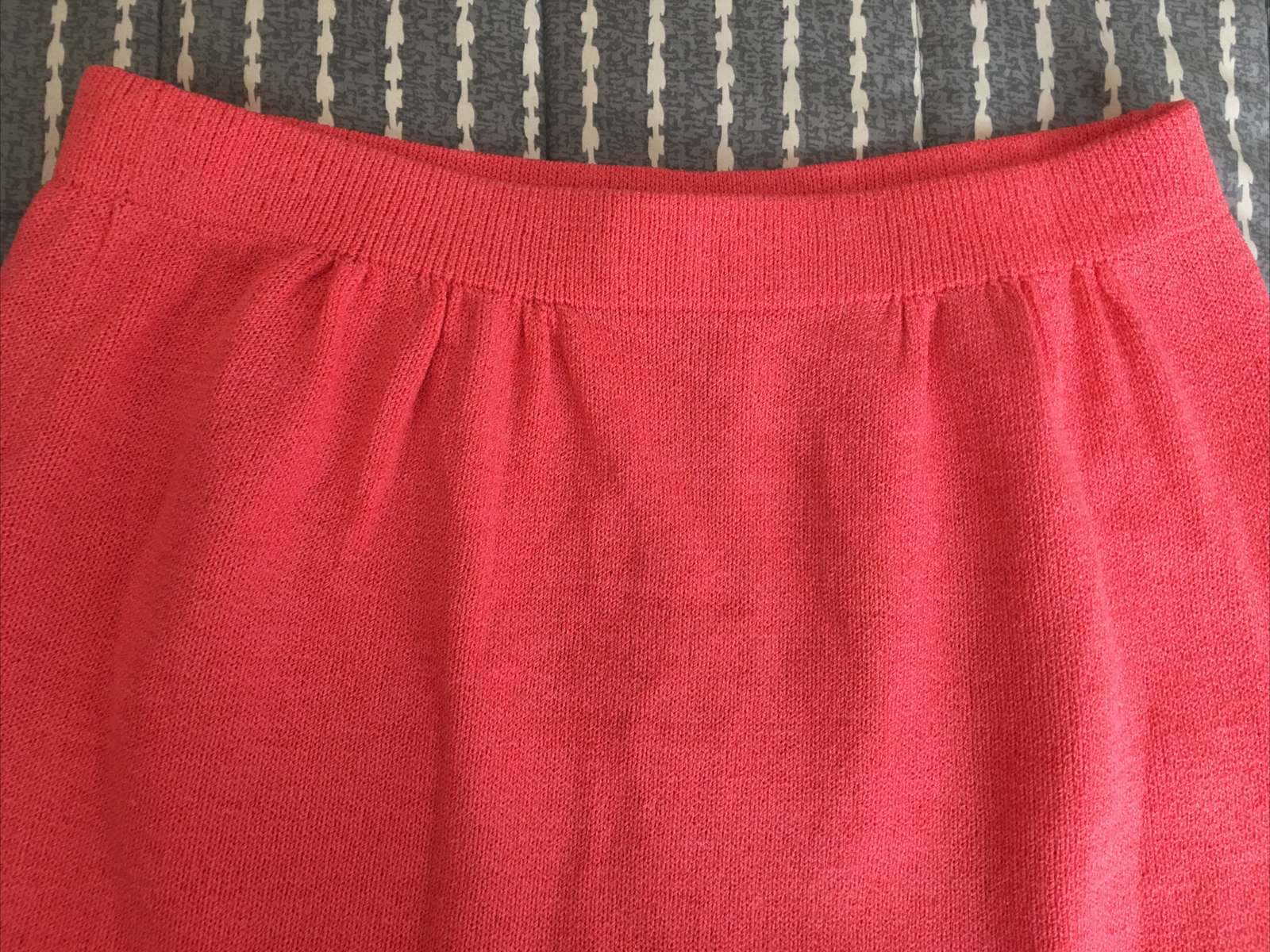 Women’s Sz L ANNE PEDERSEN Pink Knit Wool/Rayon Elastic Waist Pencil Skirt
