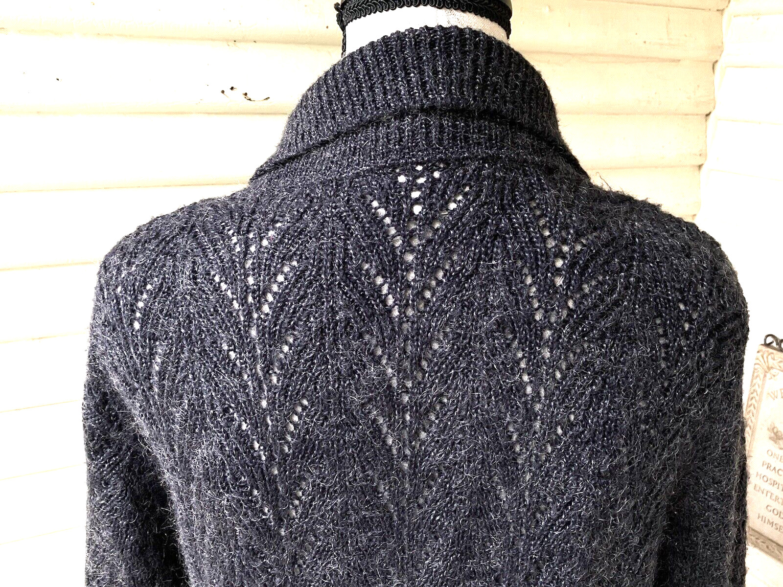 VINTAGE 1990s CROCHET OPENWORK ROMANTIC CARDIGAN SWEATER SARAH ARIZONA M