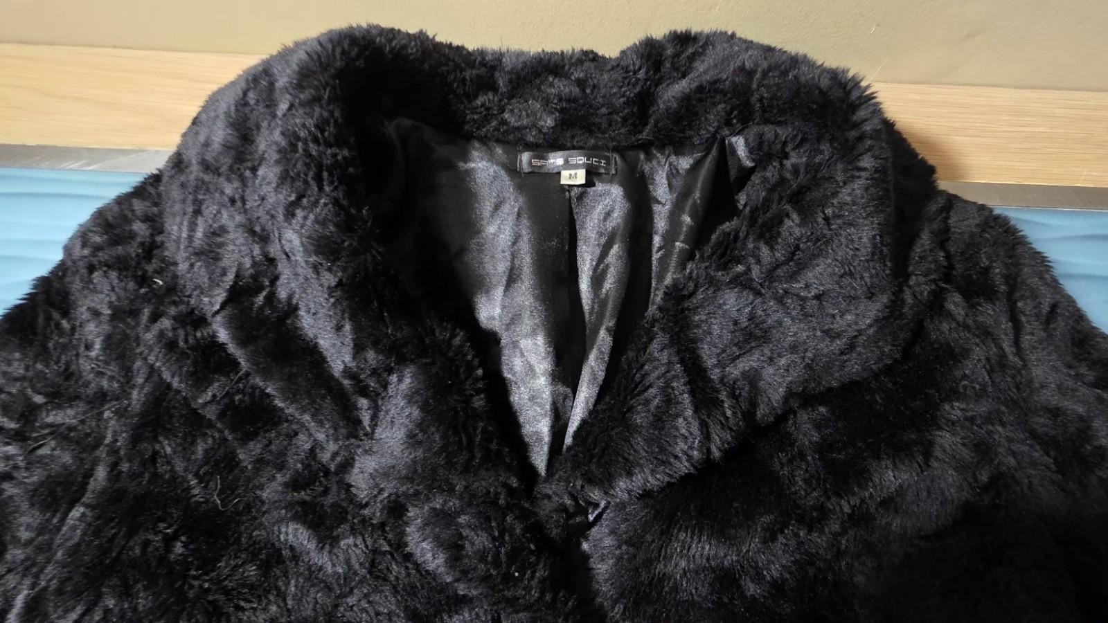 Sans Souci Jacket w/ Faux Fur Collar Flower Mid – Size Medium