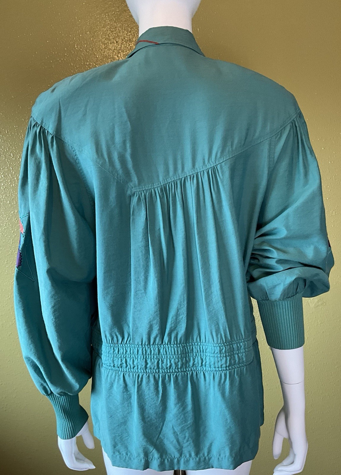 Vtg 80s Marc D’arcy Jacket Embroidered Beaded Applique Shoulder Pads Sz 4 Button