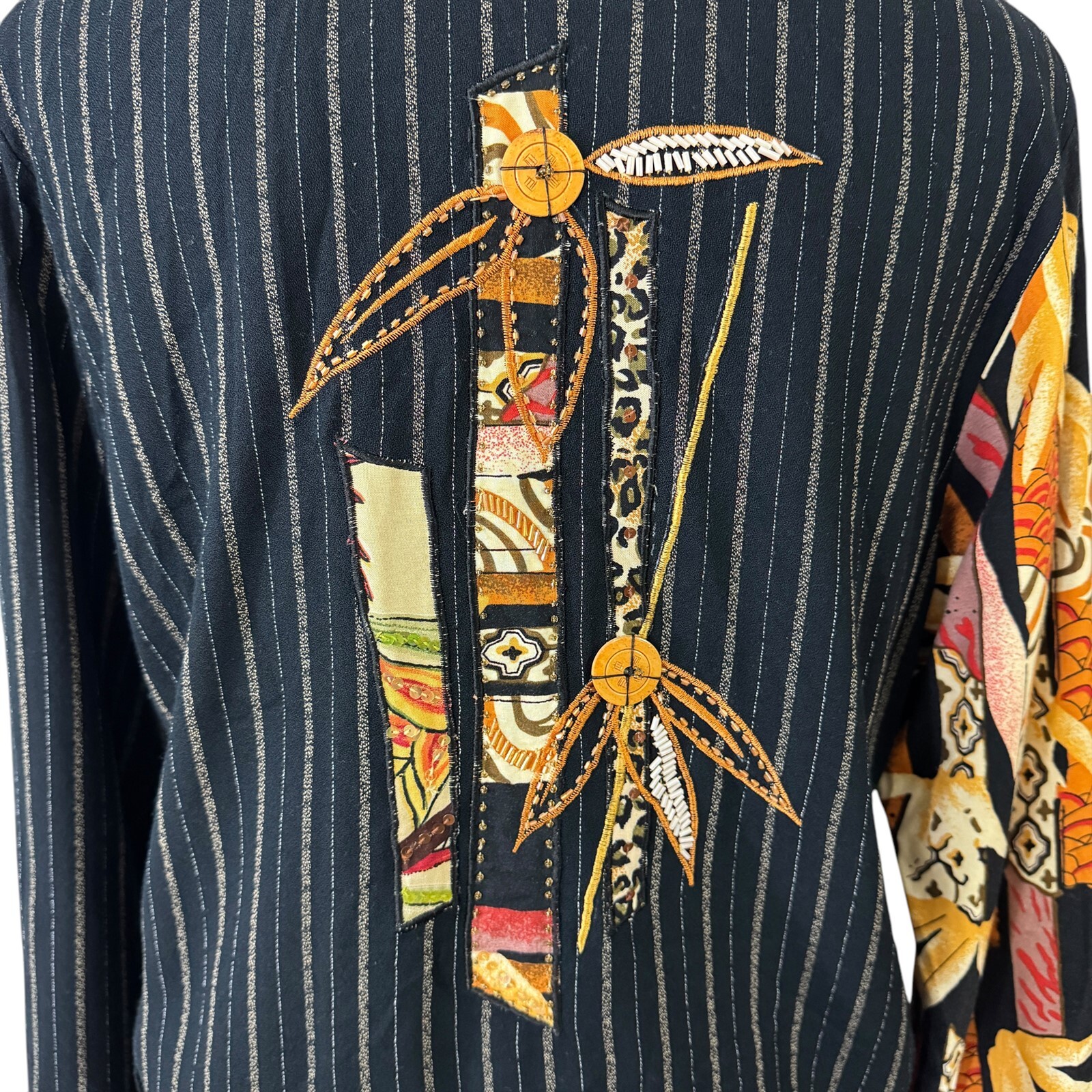 Faith by Celia Forrester Jacket & Pants Size XS & M Vintage 1990s Boho Hippy Art