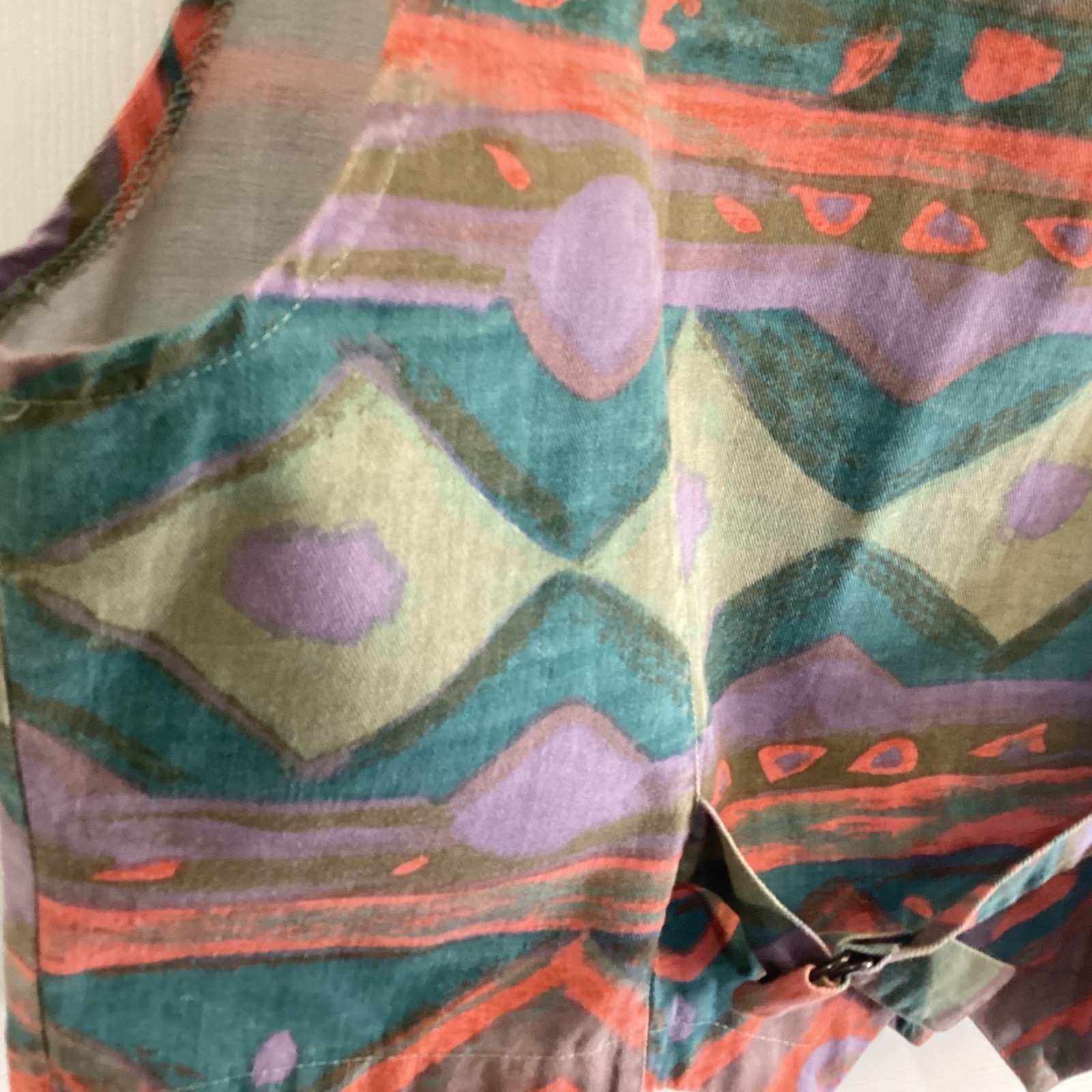 VTG 90s Chico’s design southwestern Aztec Cotton Denim Vest ~Sz 2- Large