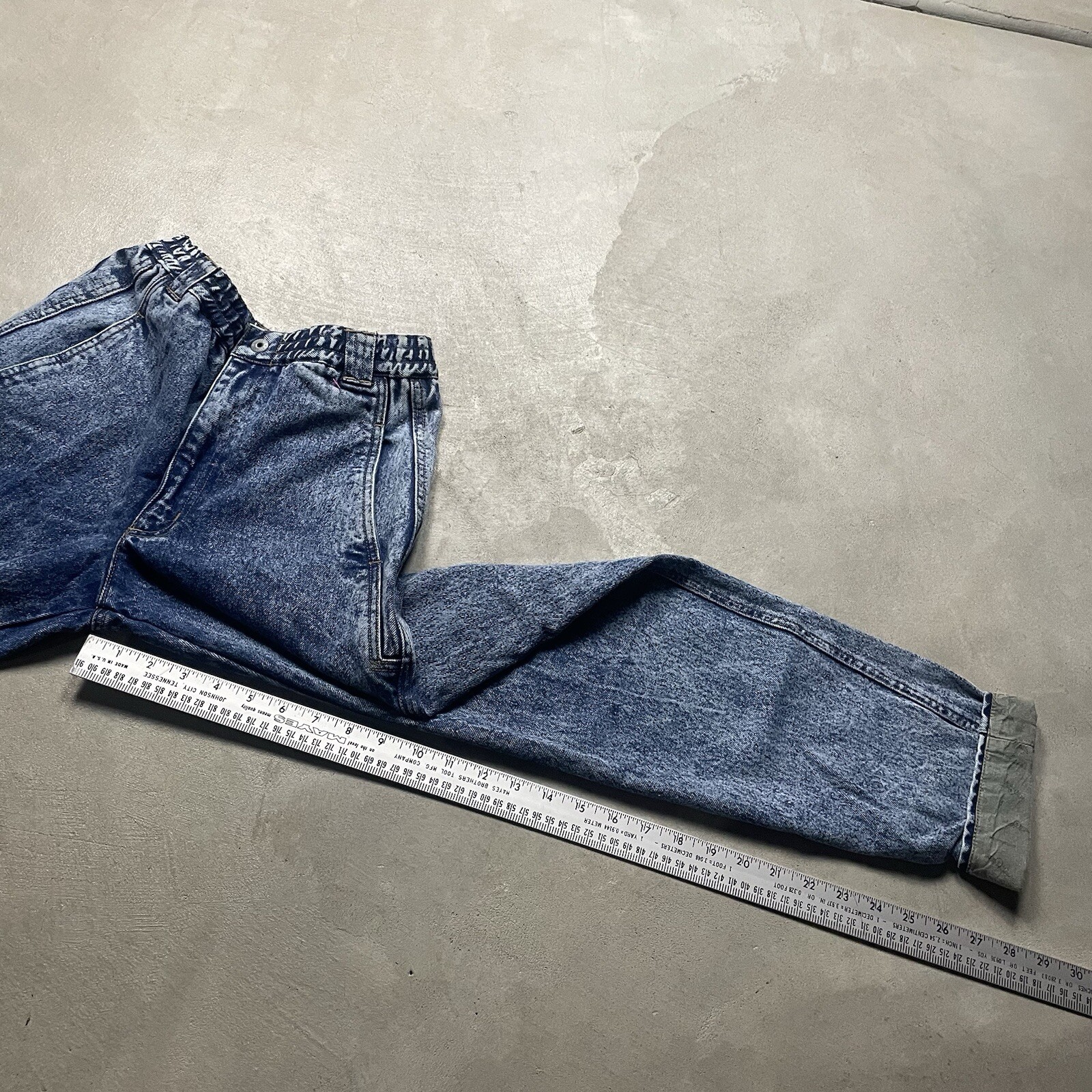 Vintage 80s Gitano Cargo Jeans Acid Wash Straight Size 16 Actual 26×28 High Rise