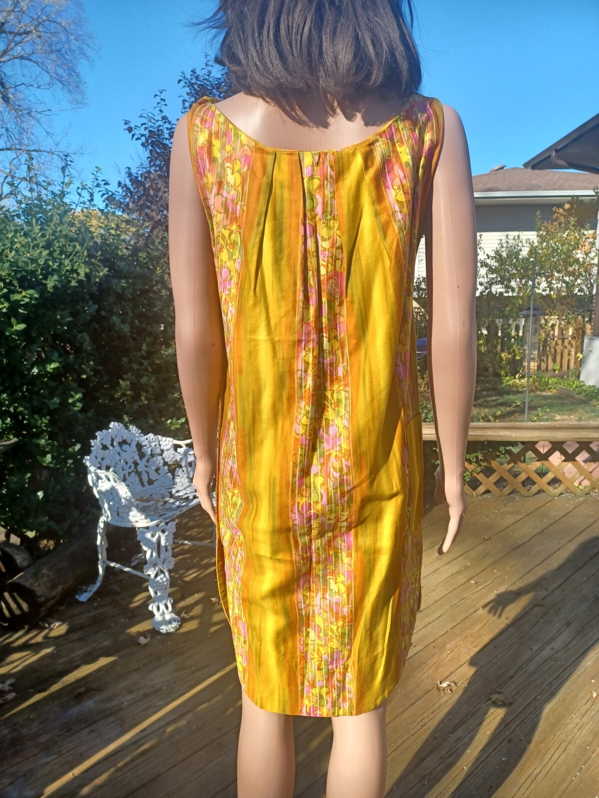 True VTG 1960s Mid-century Authentic Hawaiian Dress Mod Tiki Hawaii Loungewear M