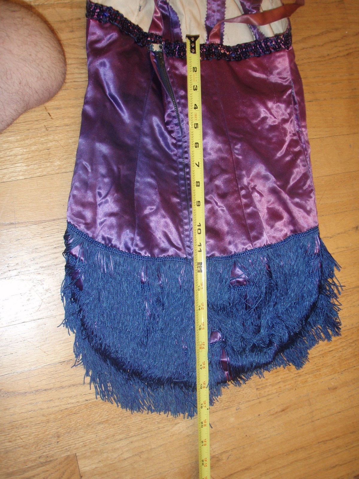 antique 1940s Corset Sequin Fringe vaudeville dance Costume dress Outfit