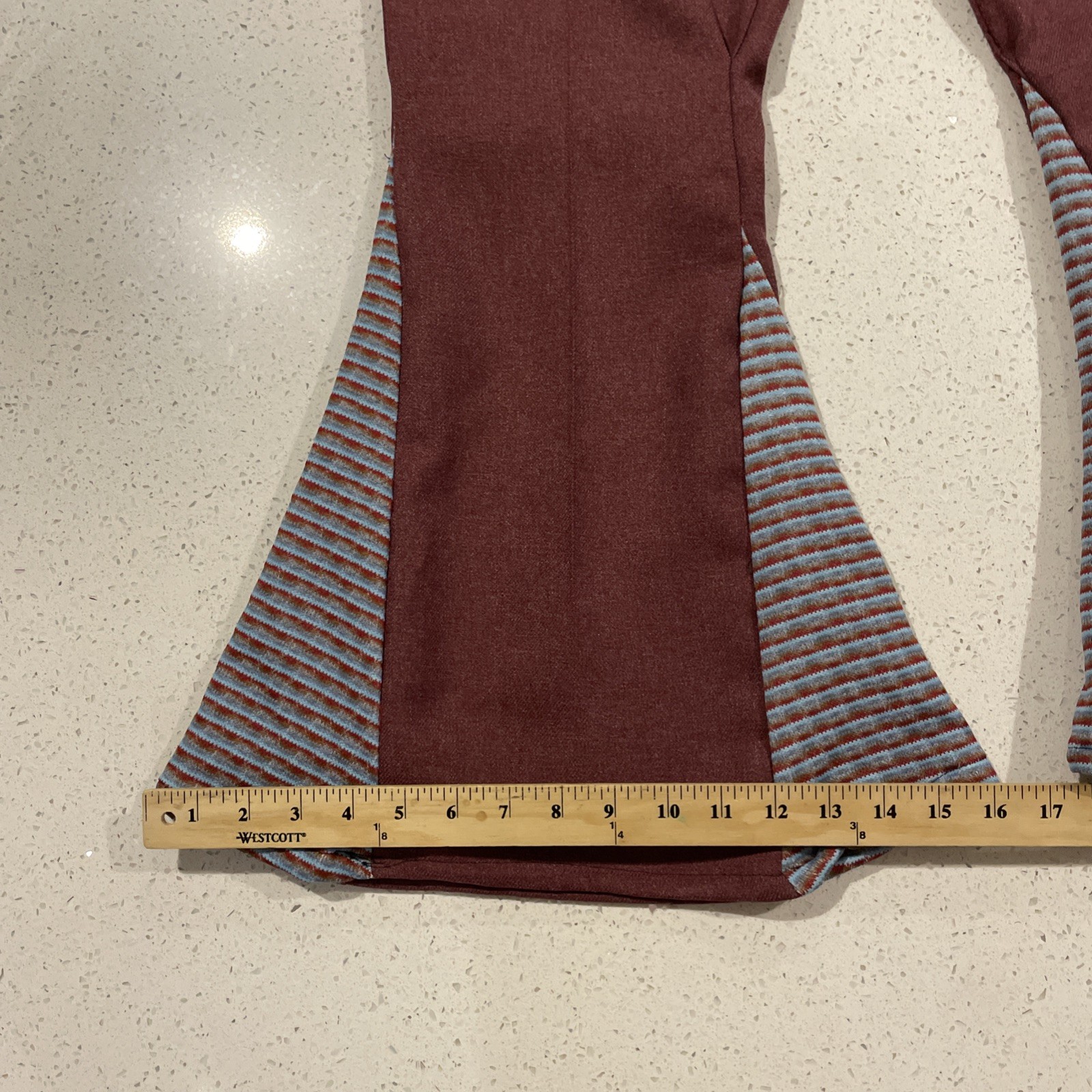 Vintage Bell Bottoms Flare Jeans33/31 Actual 30/27 Short Red Denim High Waisted