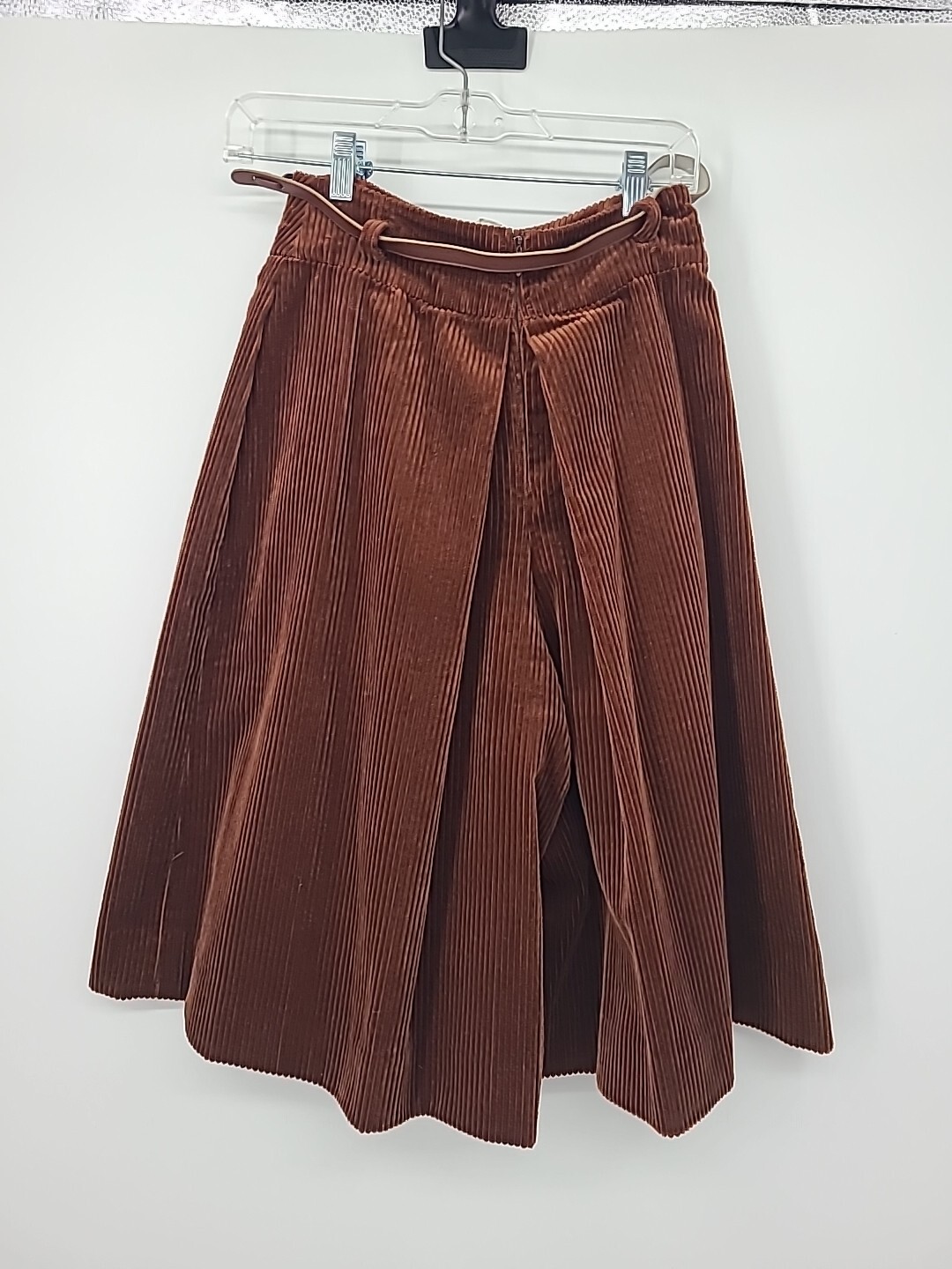 Vintage Salvatore Ferragamo Brown Corduroy Pallazo Wide Leg Shorts Size 10