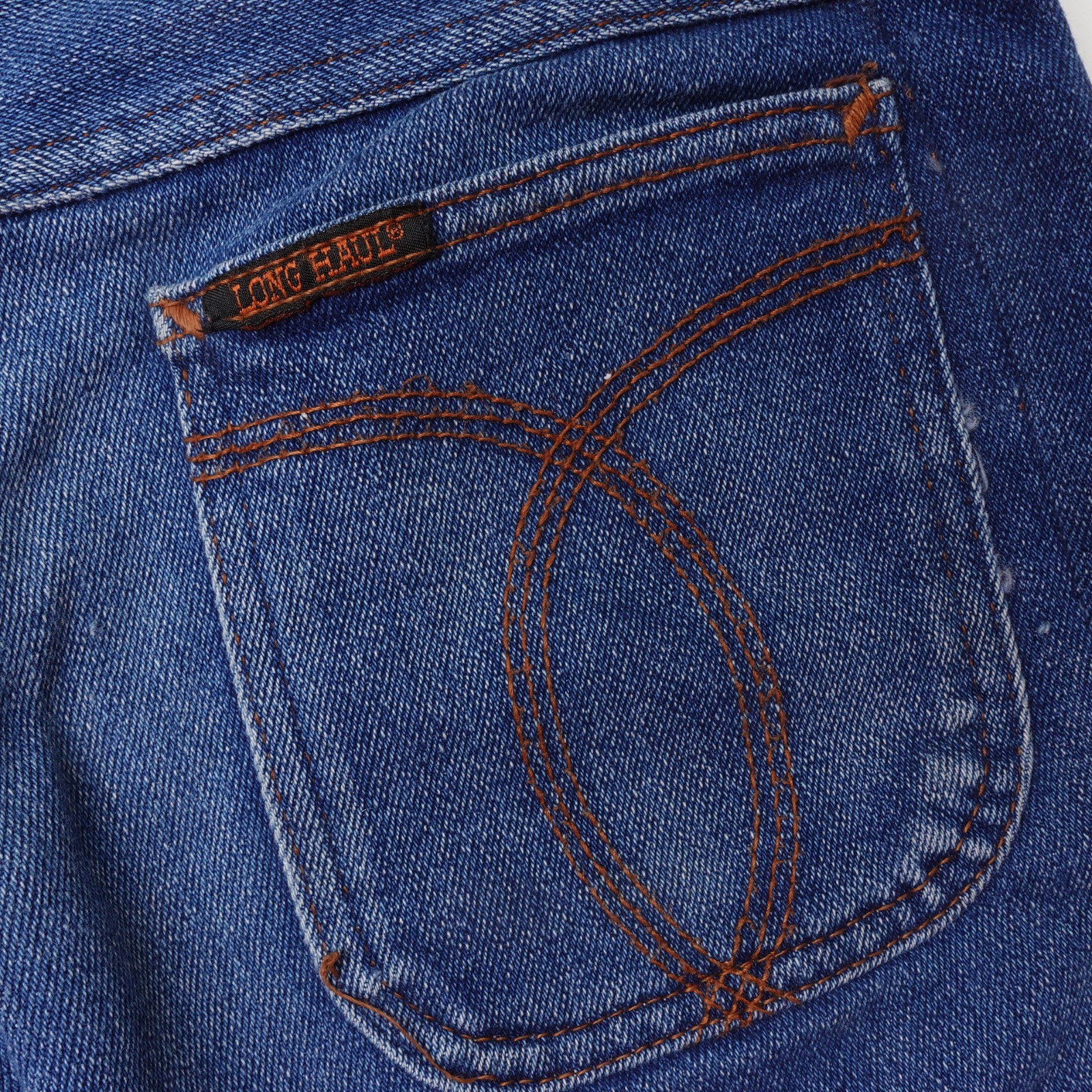 Vintage 70s Long Haul Denim Jean Shorts Size 30 5″ Inseam Sun Faded