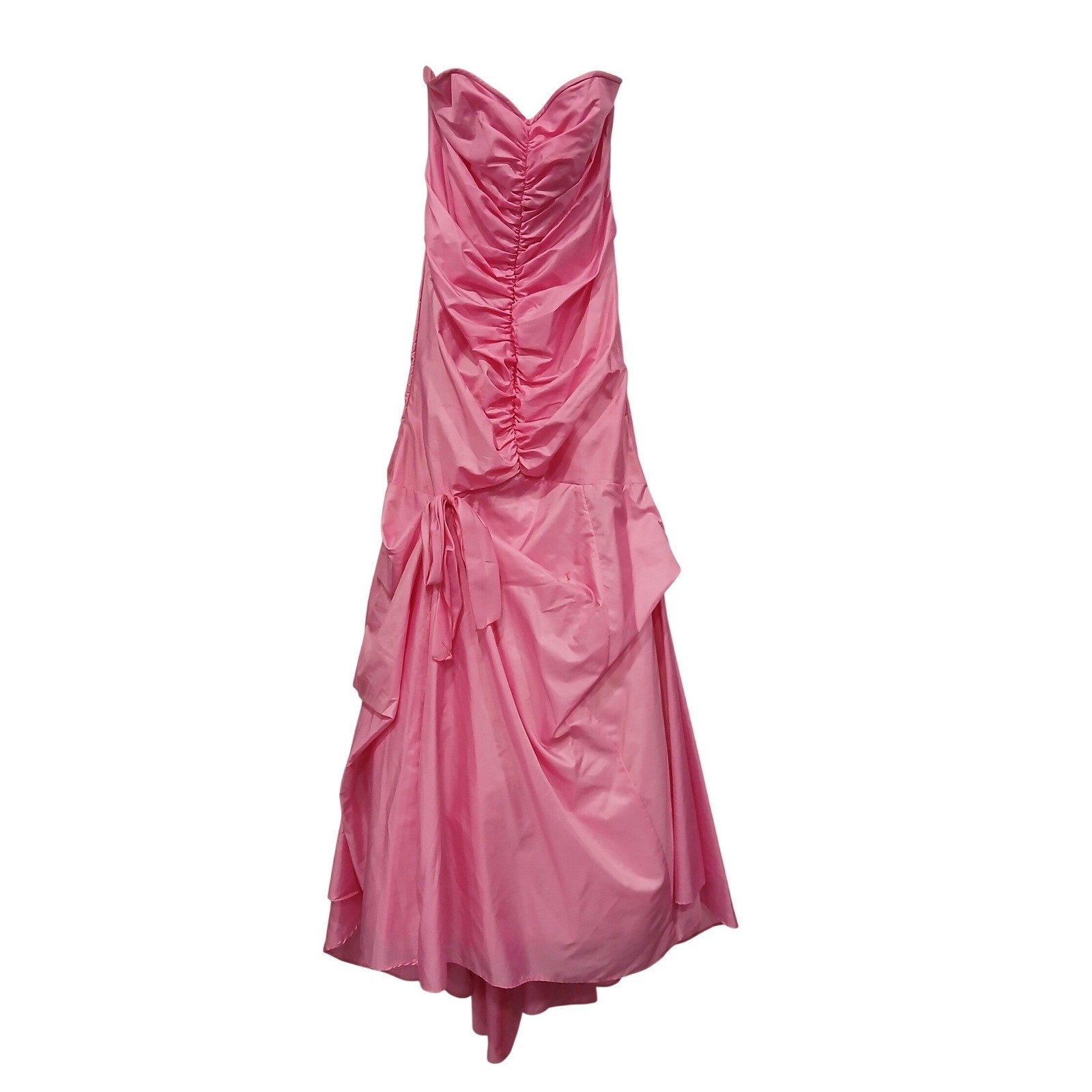 Vintage Jessica McClintock Gunne Sax Pink Strapless Ruched Bustle Gown 11/12