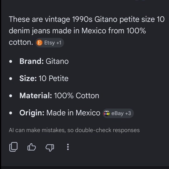 Gitano High Waisted Mom Jeans Womens 10 Petite Blue Excellent Vintage 90s Taper