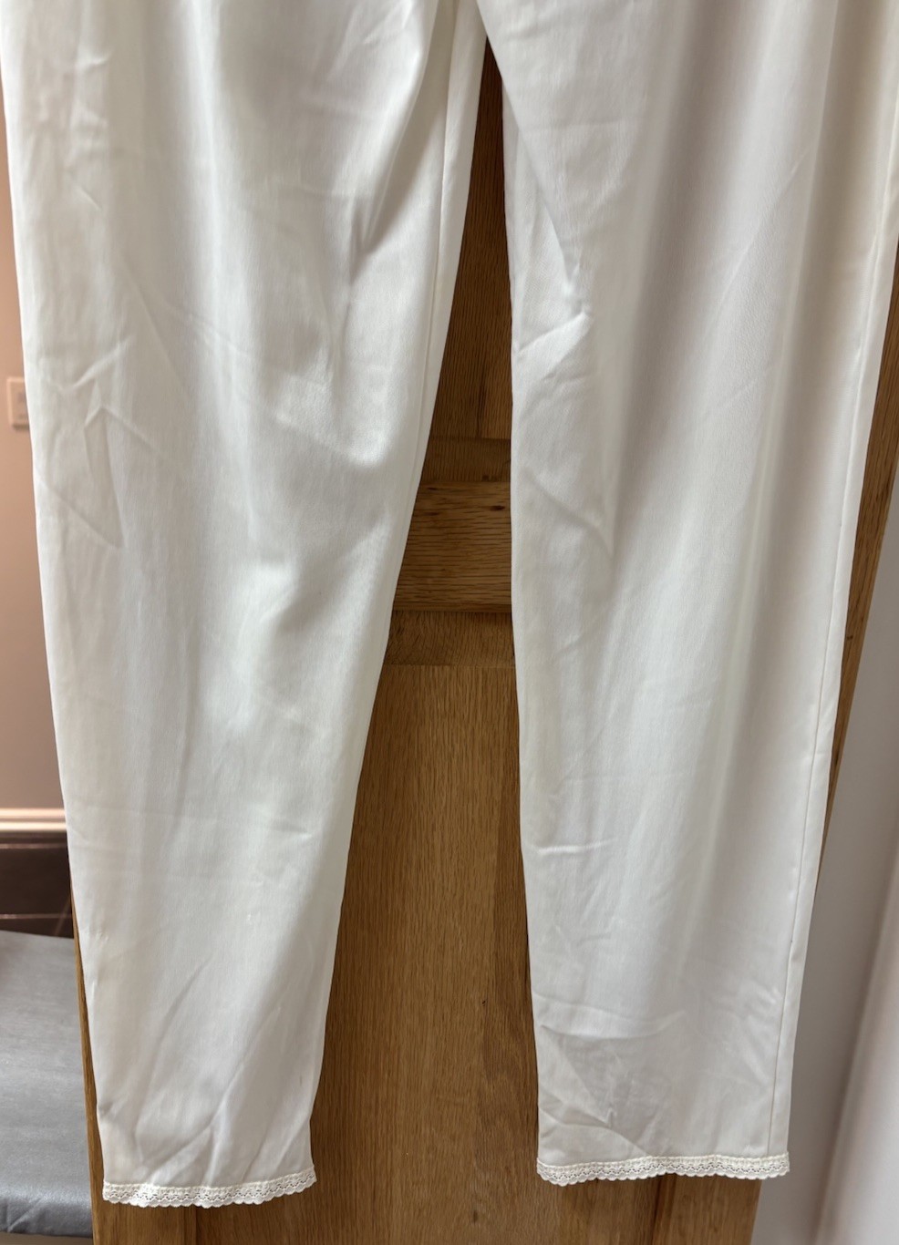 Vintage Vanity Fair Ivory Pajama Bottoms Pants Slip Pants Nylon Antron III Small