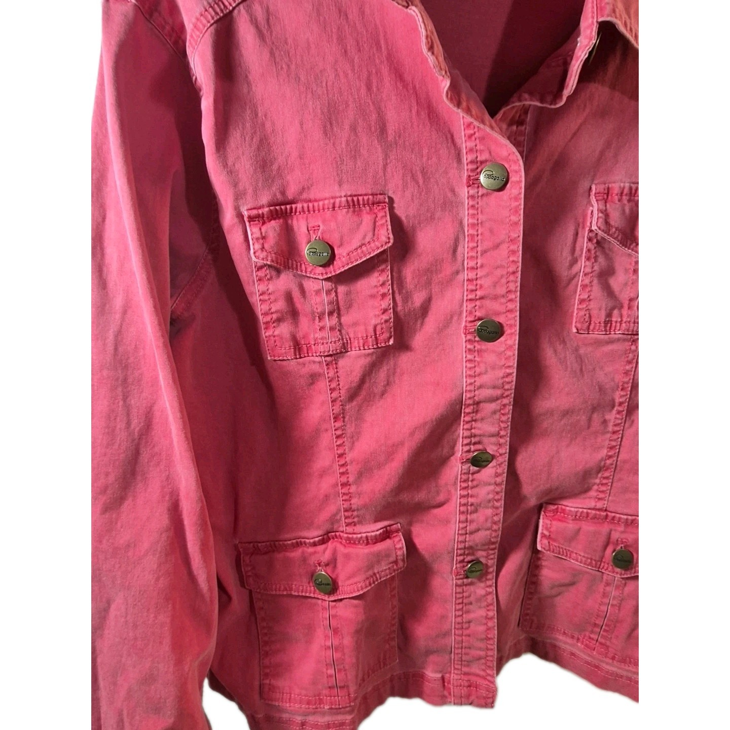 90’s 2pc Cappagallo Red Denim Jacket sz Lrg & Pants sz Med Women’s Pkts VTG
