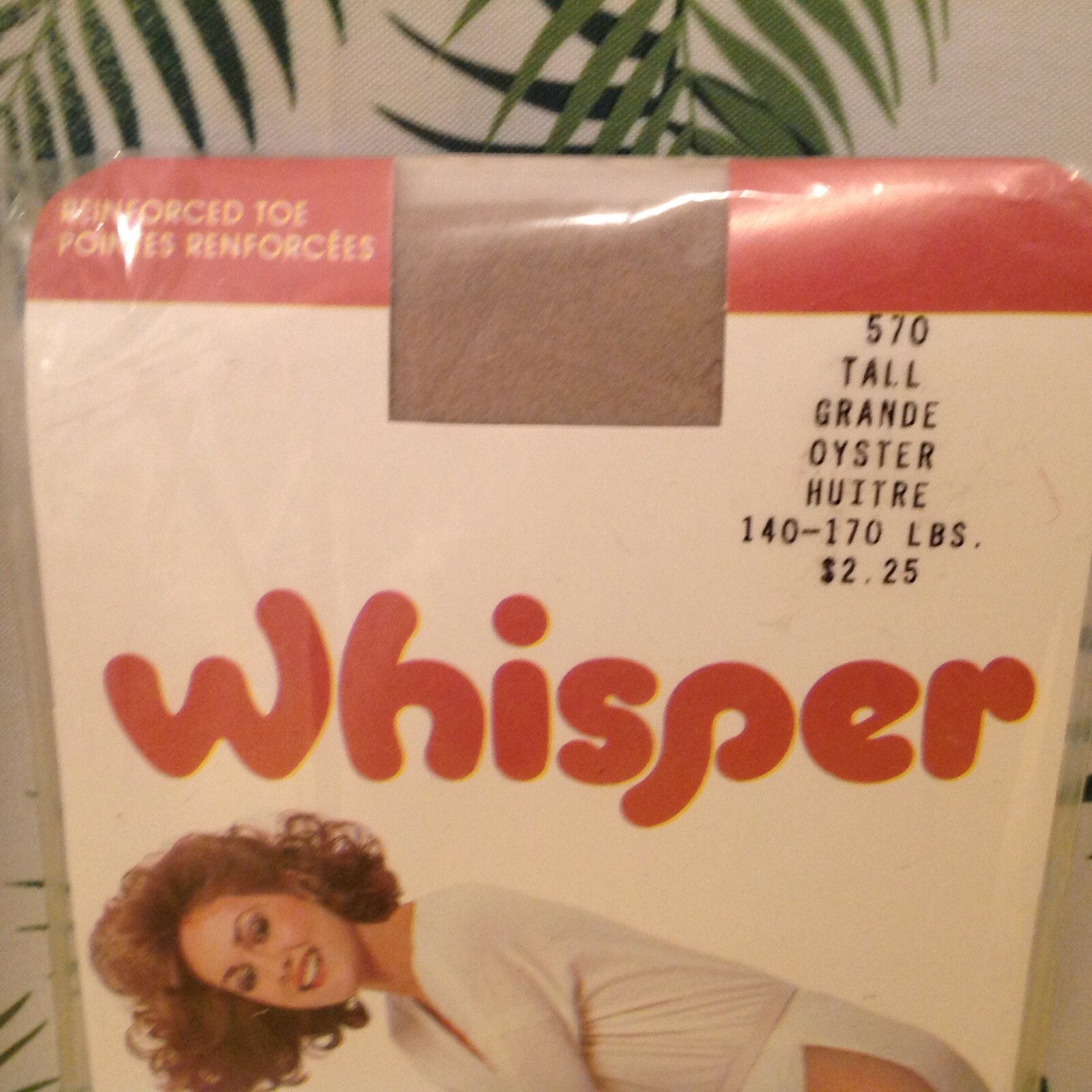 Vintage Pantyhose Whisper All Sheer Color Oyster Size Tall BC003A